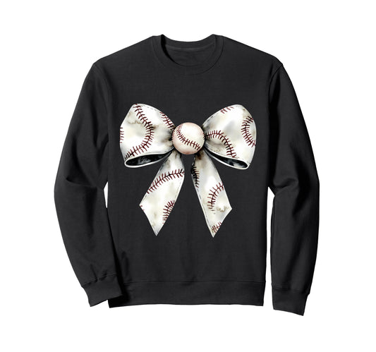 Baseball Coquette Bow Baseball Game Sweatshirt - Graphic Print for Adults - T-Shirt, Sweatshirt, Hoodie