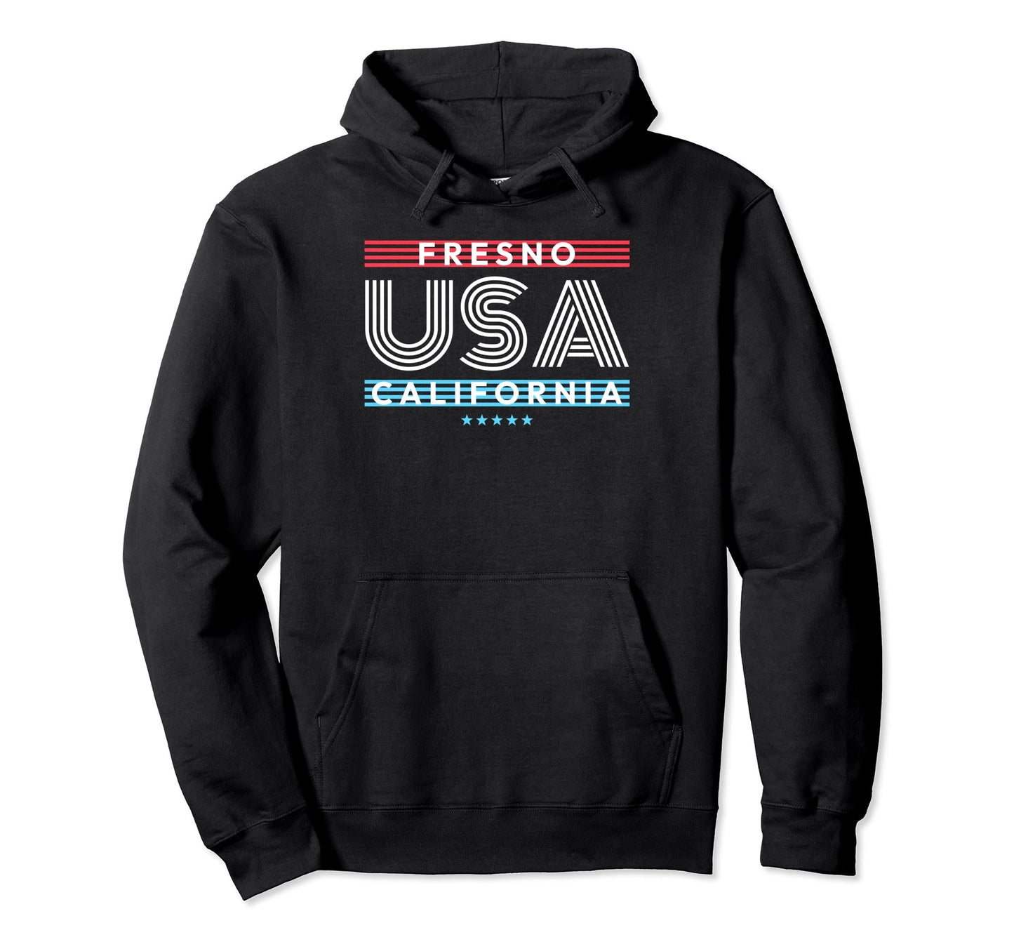 Fresno Usa Stripes Hoodie - Novelty Apparel for Adults - T-Shirt, Sweatshirt, Hoodie
