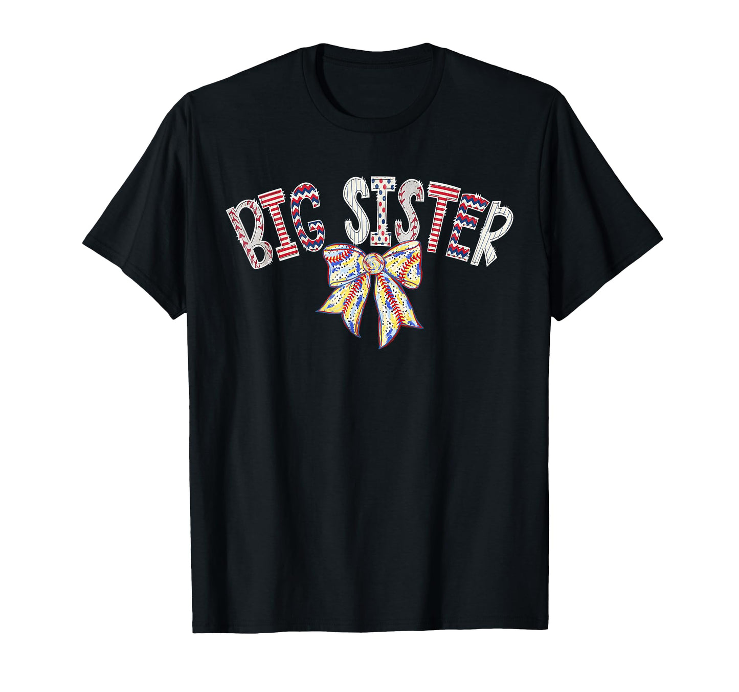 Baseball Big Sister Coquette Bow Game T-Shirt - Minimalist Print Men Women - T-Shirt, Sweatshirt, Hoodie
