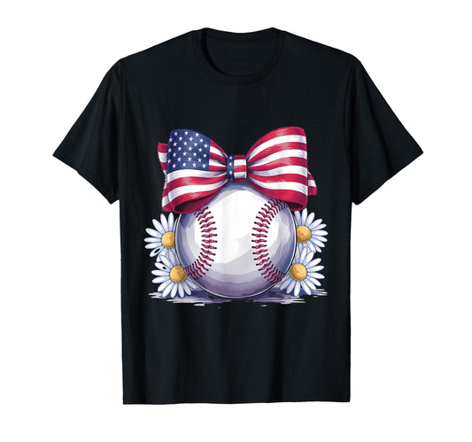 American Baseball Coquette Bow T-Shirt - Trendy Graphic Men Women - T-Shirt, Sweatshirt, Hoodie