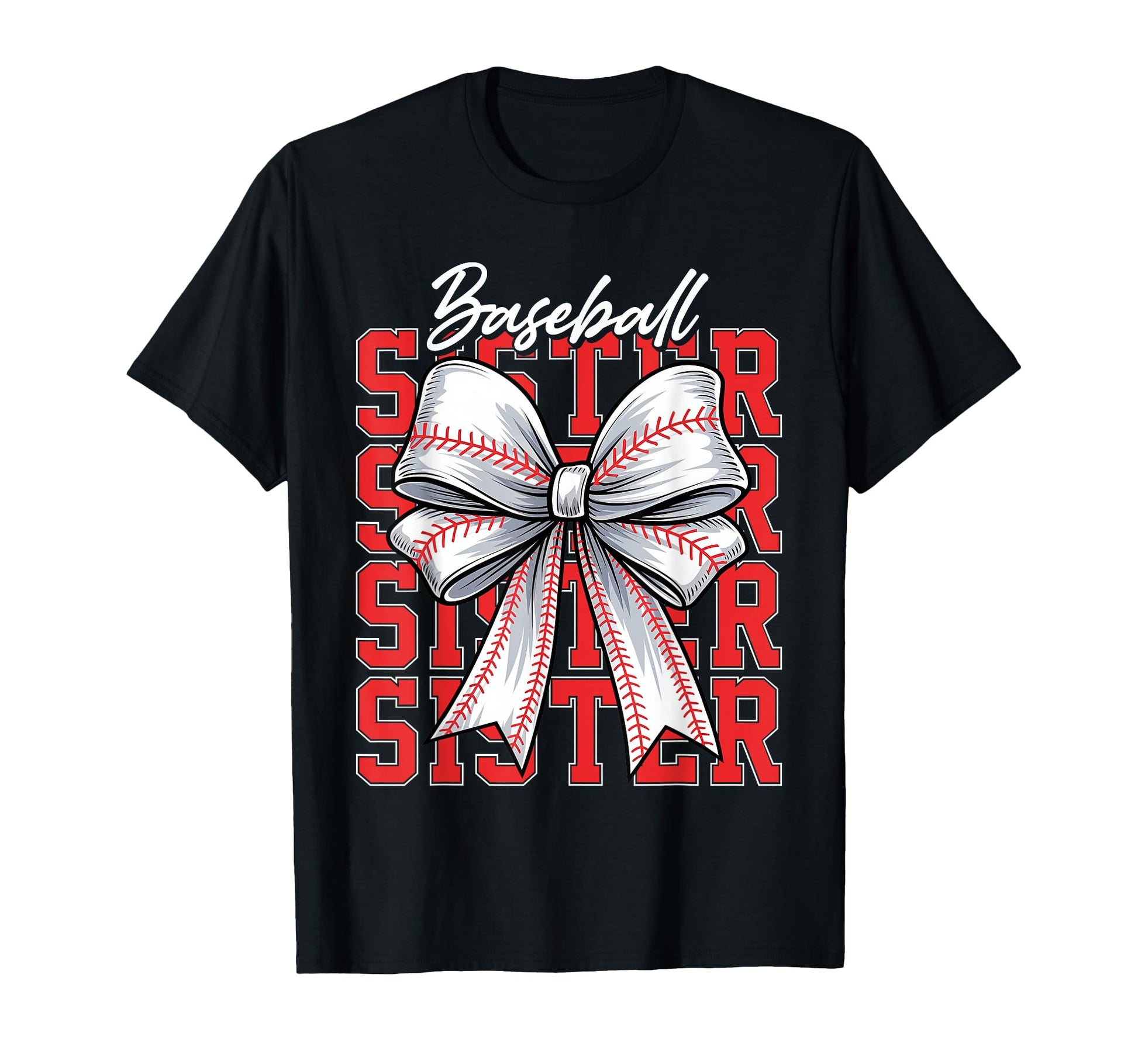 Sister Baseball Coquette Bow 2025 T-Shirt - Custom Art Print Unisex - T-Shirt, Sweatshirt, Hoodie