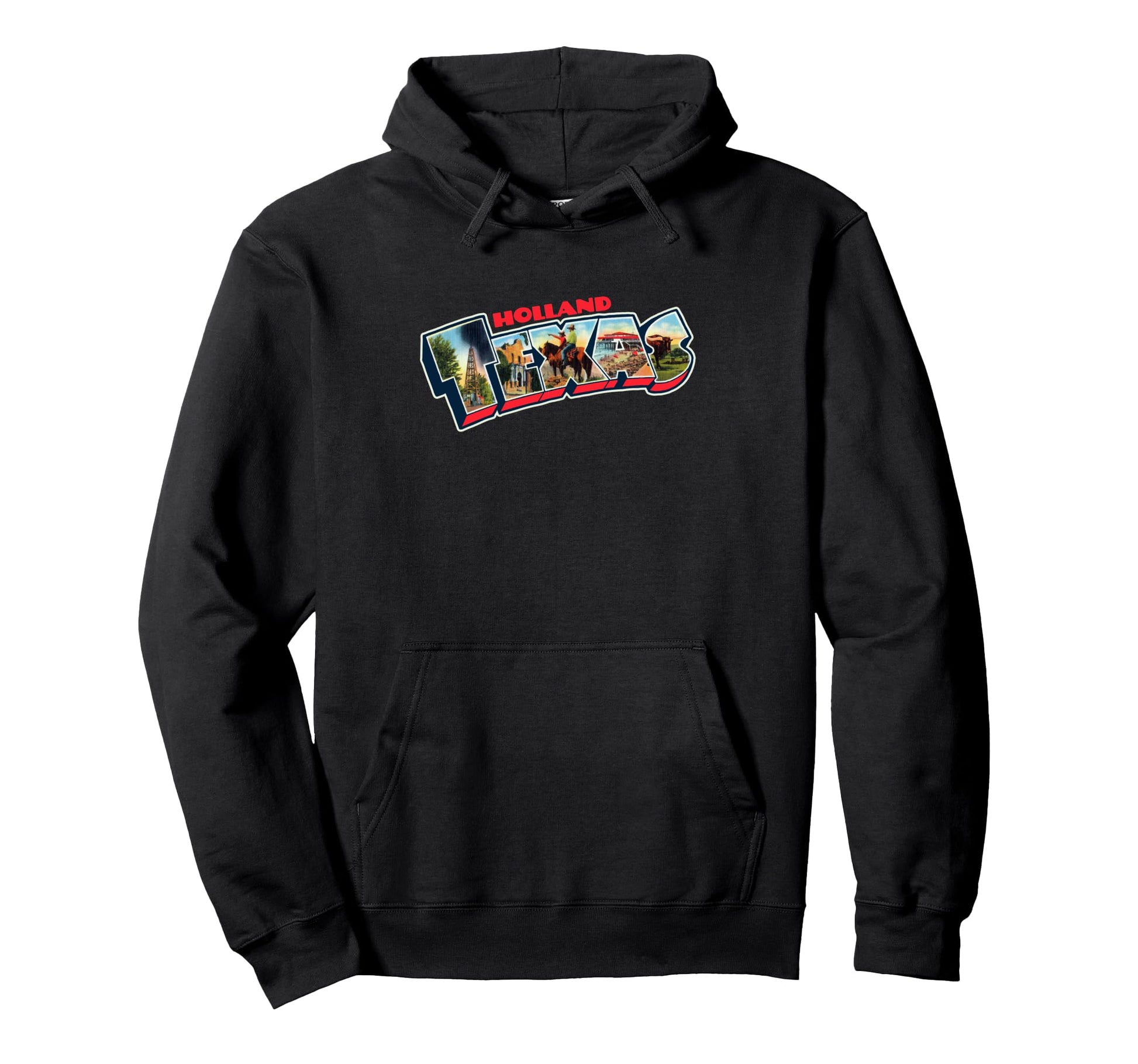 Holland Texas Postcard Tpa Travel Hoodie - Fun Novelty Design for Adults - T-Shirt, Sweatshirt, Hoodie