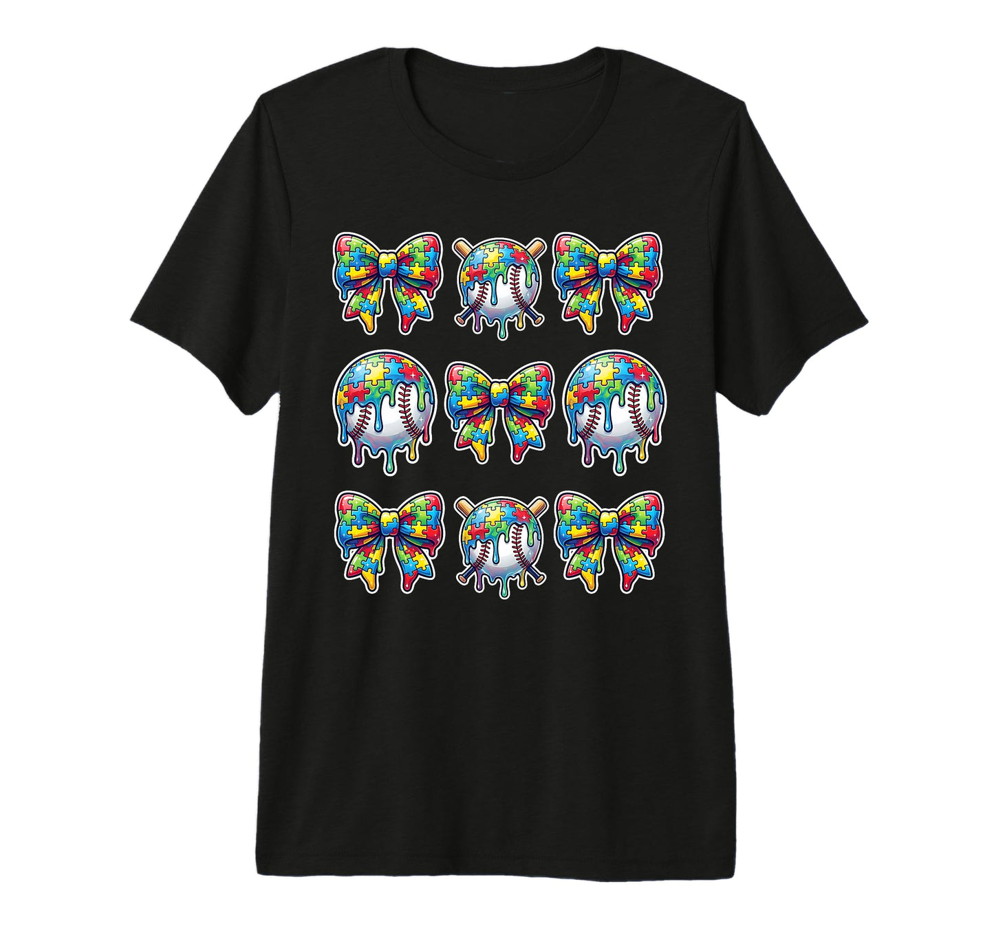 Baseball Sister Puzzle Bow Ice Cream T-Shirt - Novelty Apparel for Adults - T-Shirt, Sweatshirt, Hoodie
