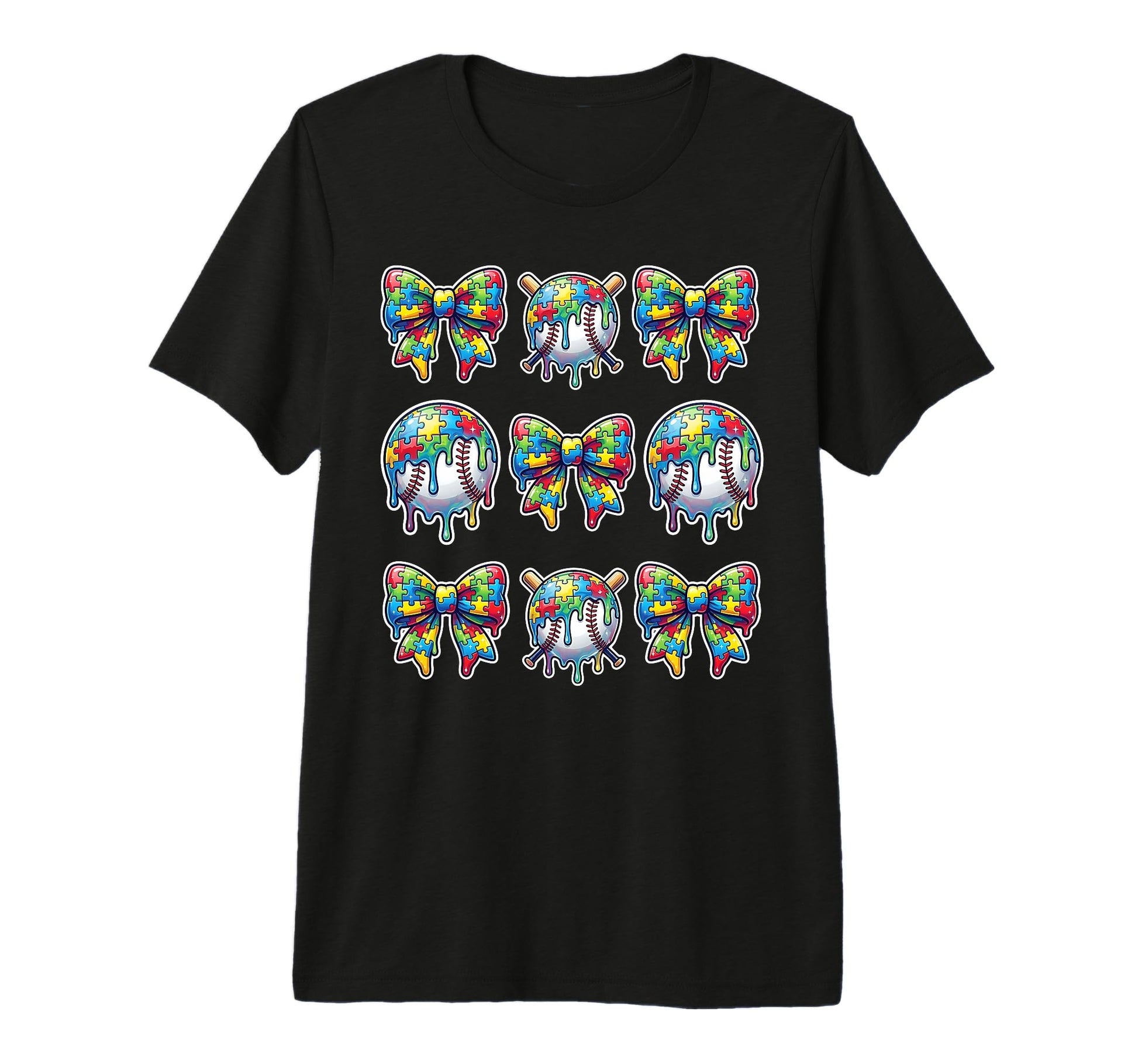 Baseball Sister Puzzle Bow Ice Cream T-Shirt - Novelty Apparel for Adults - T-Shirt, Sweatshirt, Hoodie