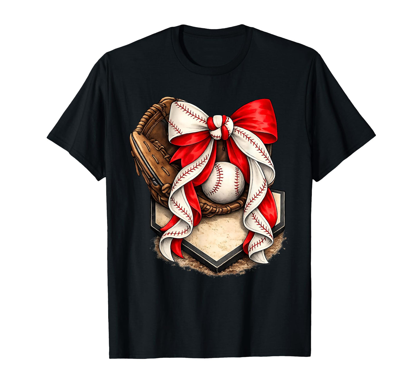 Baseball Season Coquette Bow Softball T-Shirt - Minimalist Print Men Women - T-Shirt, Sweatshirt, Hoodie