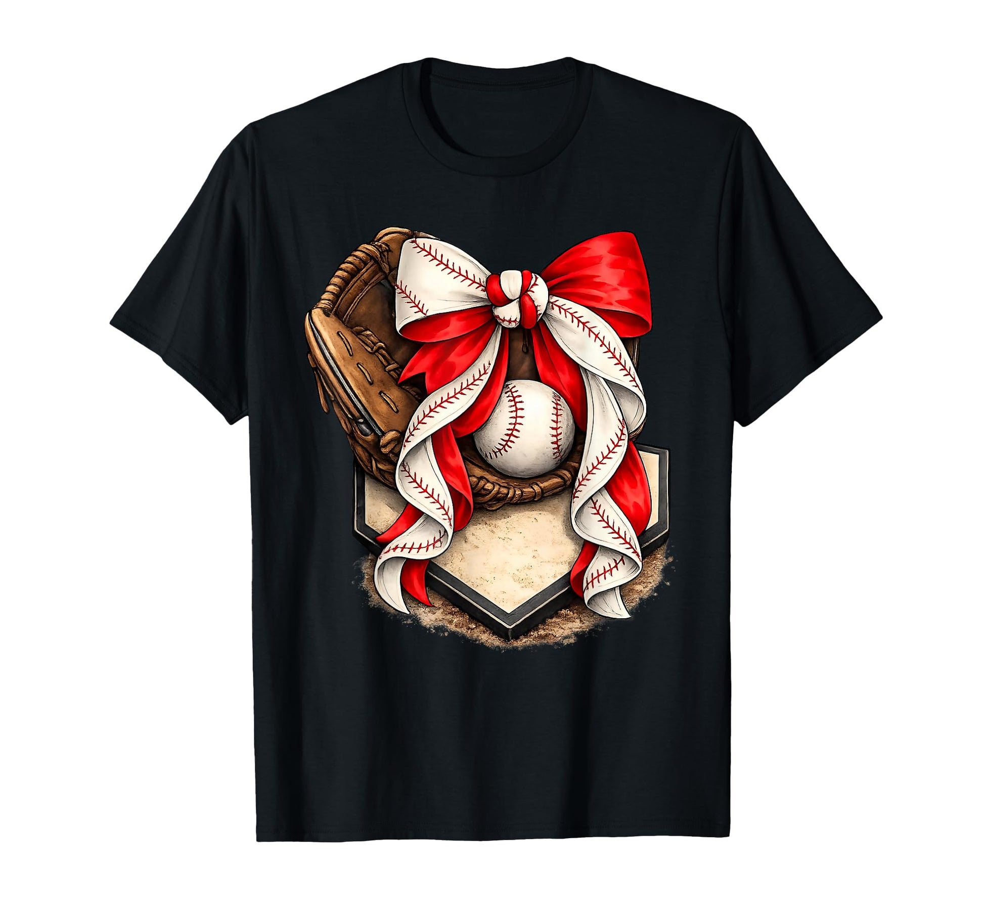 Baseball Season Coquette Bow Softball T-Shirt - Minimalist Print Men Women - T-Shirt, Sweatshirt, Hoodie