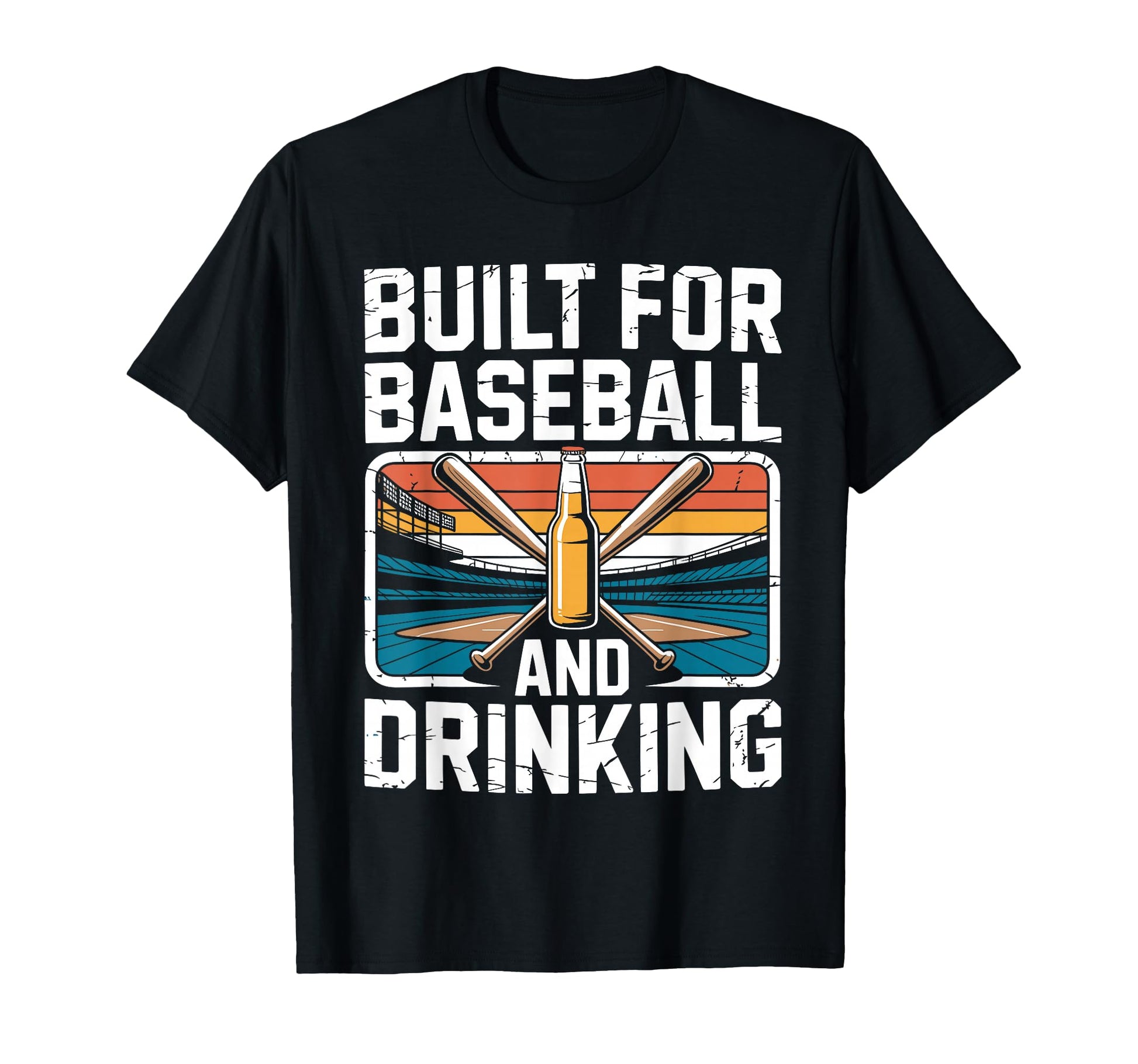 Built Baseball Drinking Funny Sports T-Shirt - Custom Art Print for Adults - T-Shirt, Sweatshirt, Hoodie