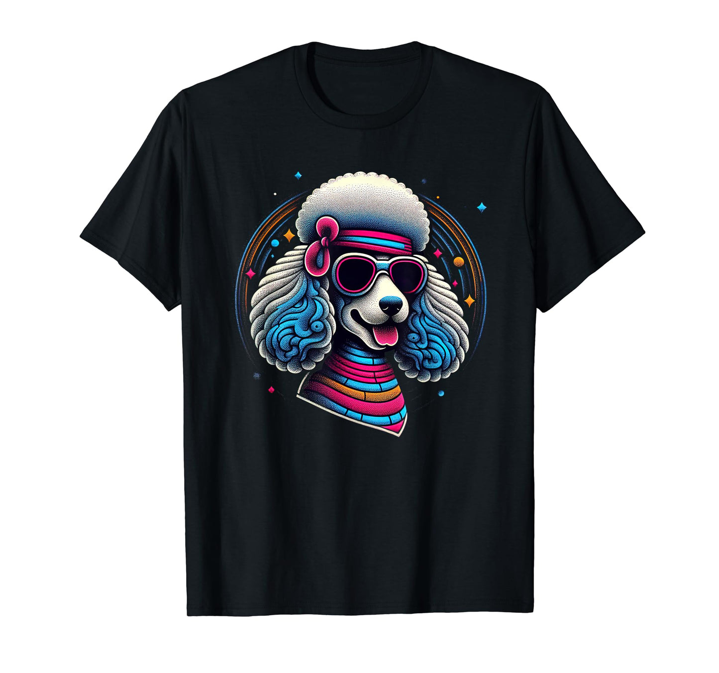 Fun Disco Poodle Groovy Poodle Dog T-Shirt - Minimalist Print for Adults - T-Shirt, Sweatshirt, Hoodie