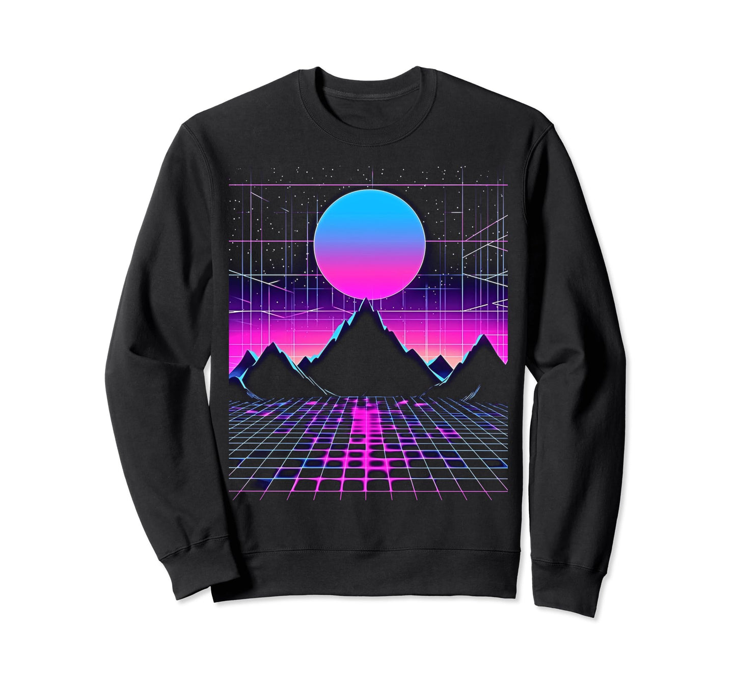 Synthwave Alien Worlds Cyberpunk 80S Sweatshirt - Graphic Print Men Women - T-Shirt, Sweatshirt, Hoodie