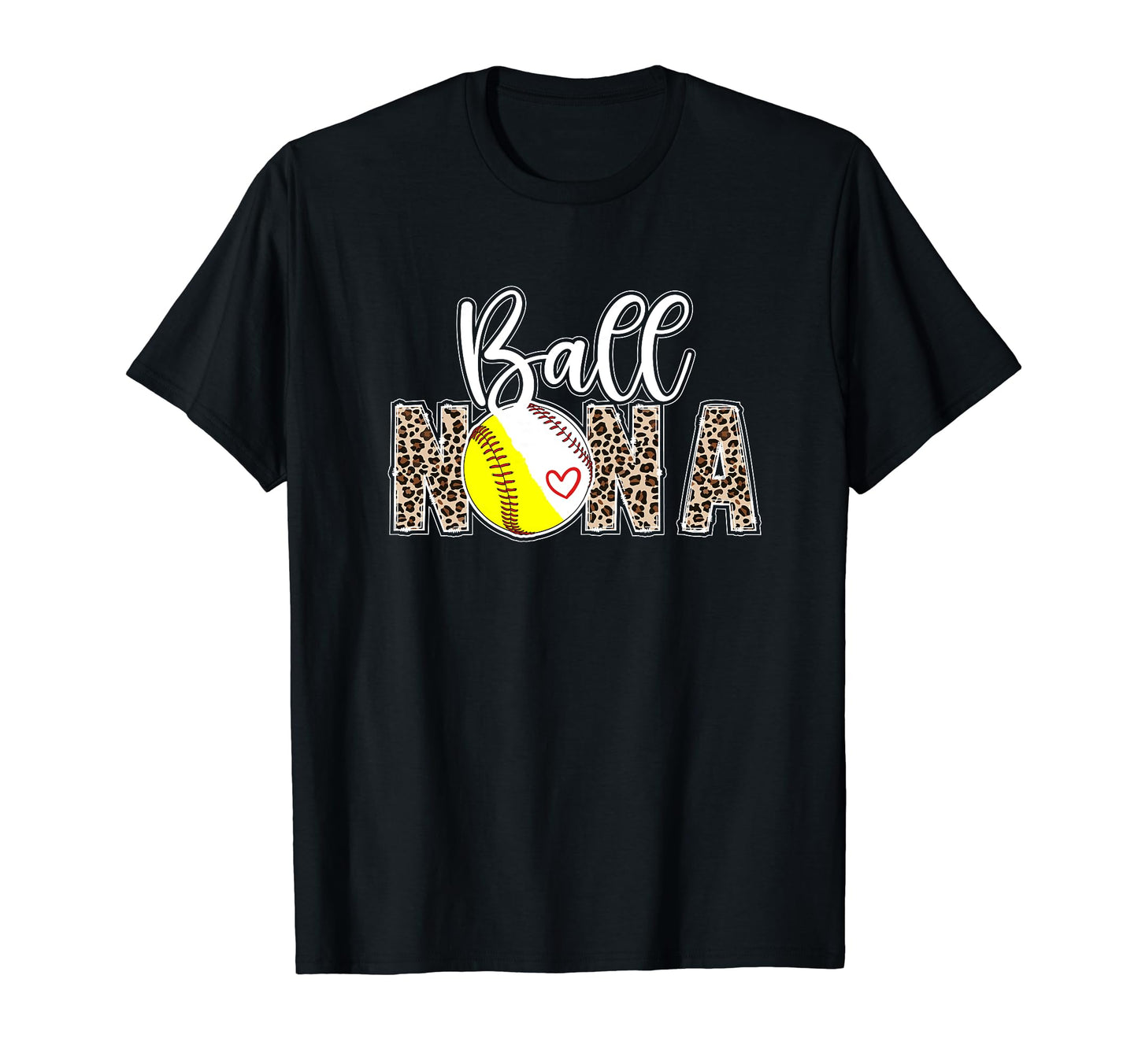 Ball Nana Leopard Softball Baseball T-Shirt - Minimalist Print for Adults - T-Shirt, Sweatshirt, Hoodie