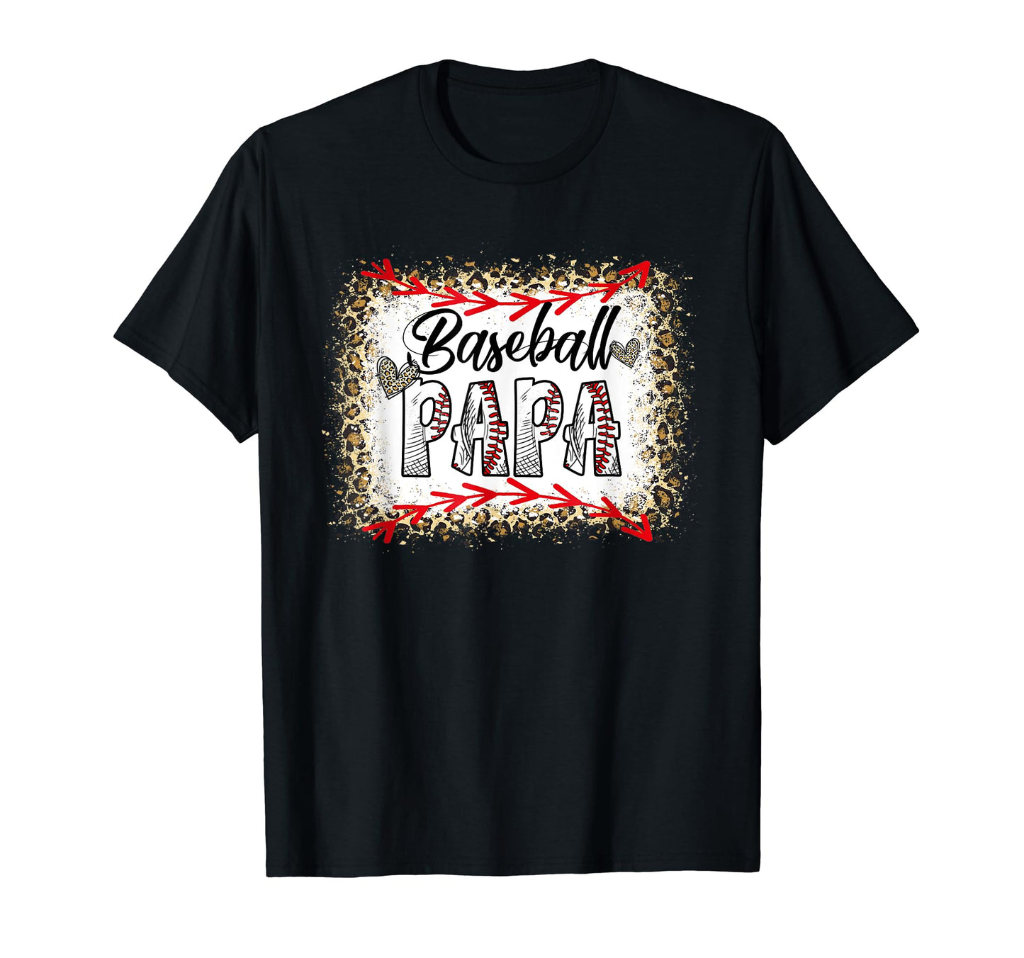 Funny Baseball Papa Leopard Baseball T-Shirt - Aesthetic Graphic Unisex - T-Shirt, Sweatshirt, Hoodie