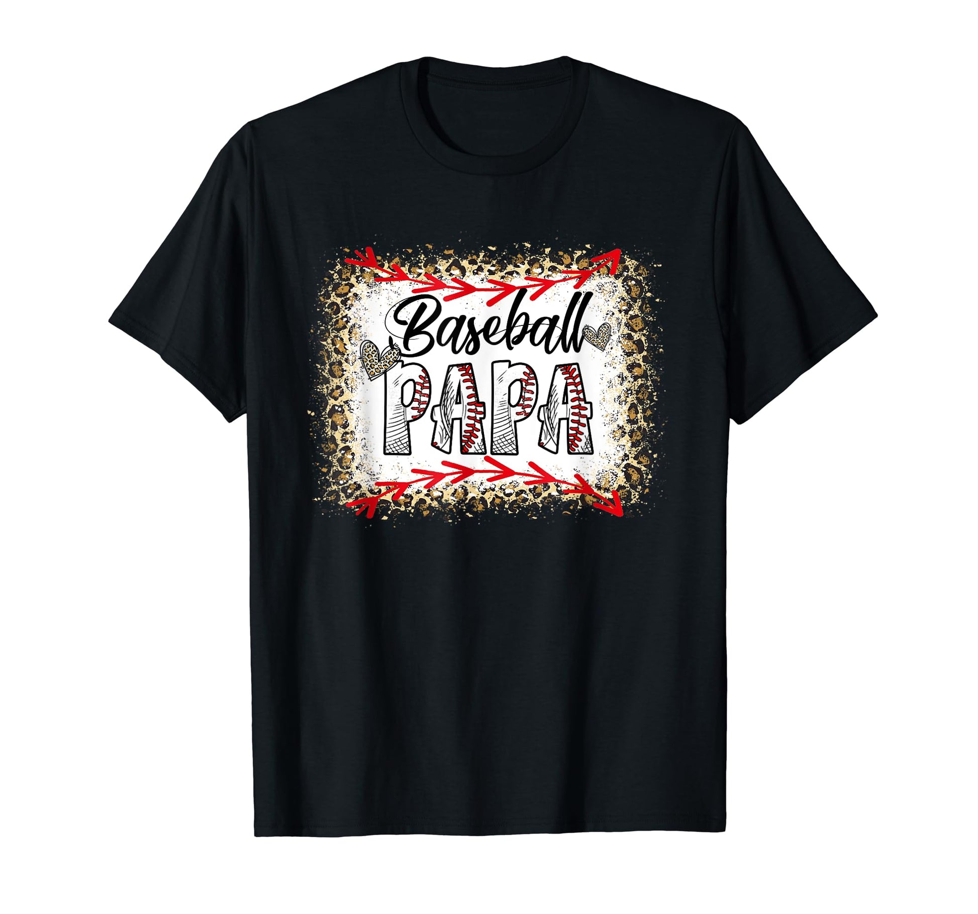 Funny Baseball Papa Leopard Baseball T-Shirt - Aesthetic Graphic Unisex - T-Shirt, Sweatshirt, Hoodie