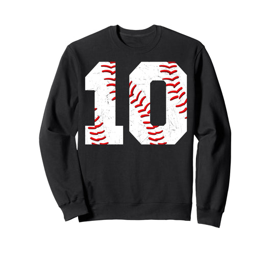 10 Birthday Baseball Theme Bday Sweatshirt - Unique Graphic for Adults - T-Shirt, Sweatshirt, Hoodie