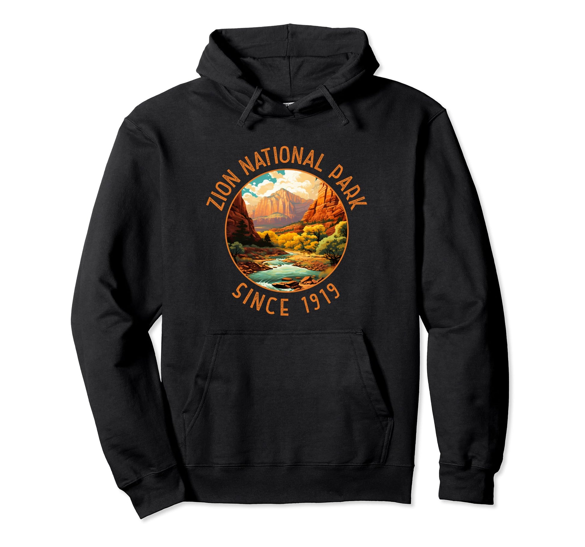 Zion National Park Since 1919 Distressed Hoodie - Unique Graphic Unisex - T-Shirt, Sweatshirt, Hoodie