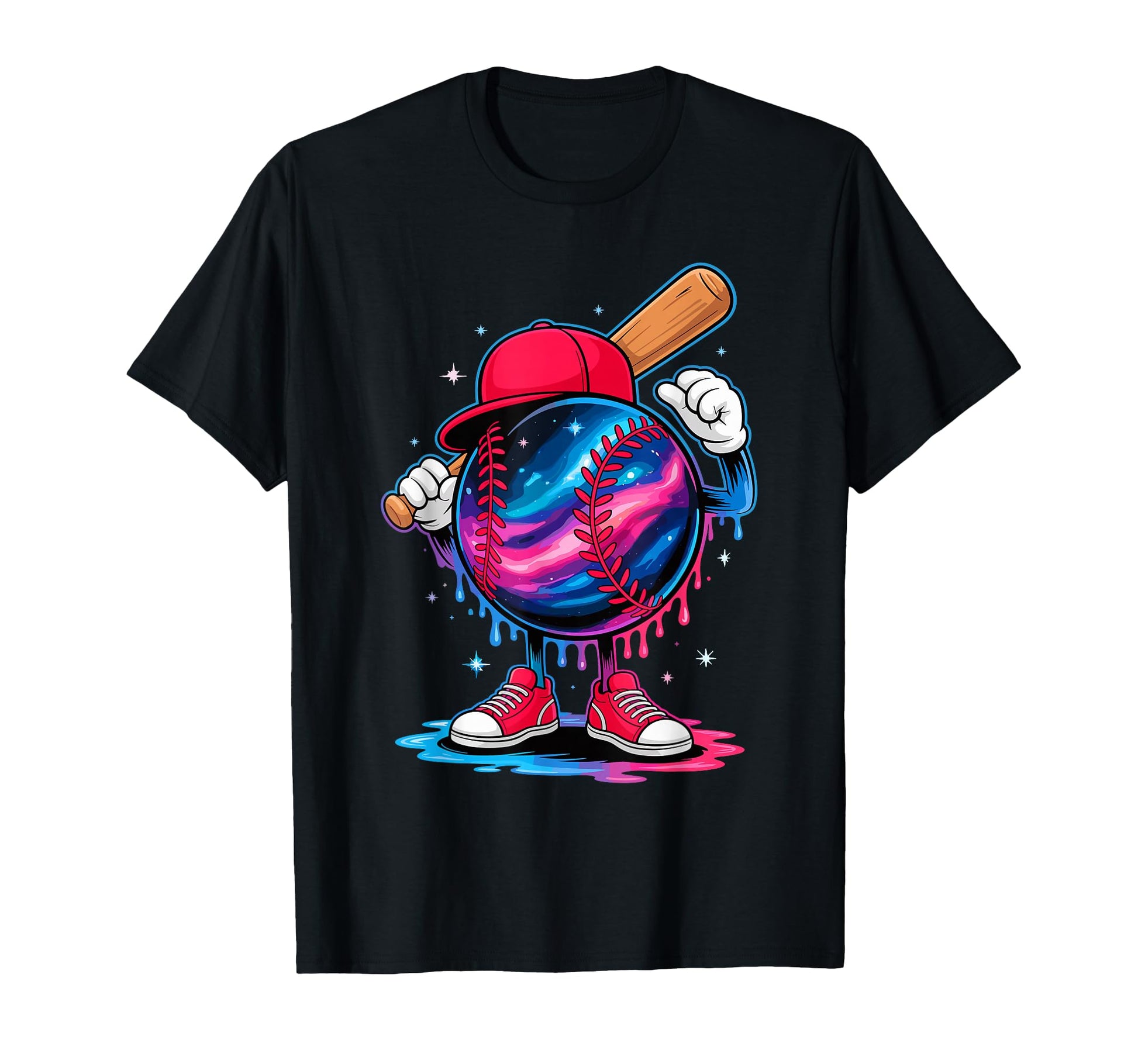 Space Dripping Galaxy Baseball Player Vibes T-Shirt - Unique Graphic Unisex - T-Shirt, Sweatshirt, Hoodie