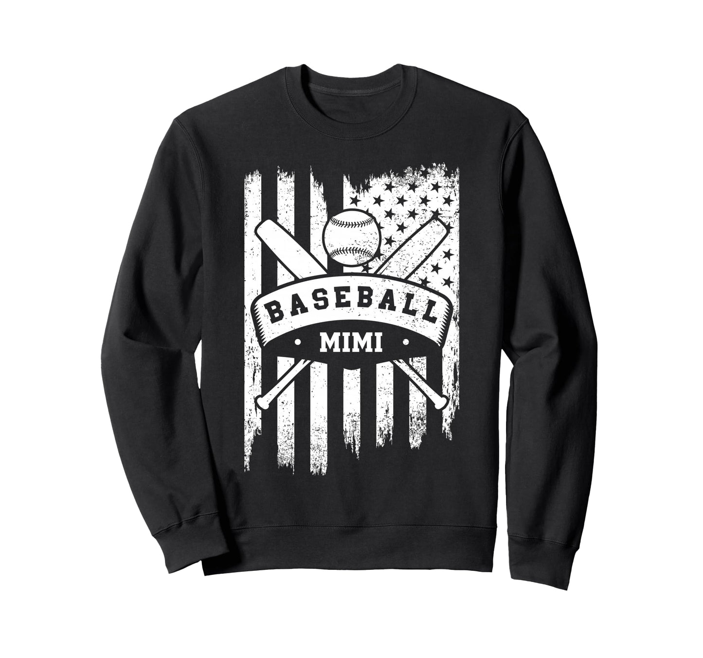 Baseball Mimi Usa American Flag Sweatshirt - Fun Novelty Design Men Women - T-Shirt, Sweatshirt, Hoodie