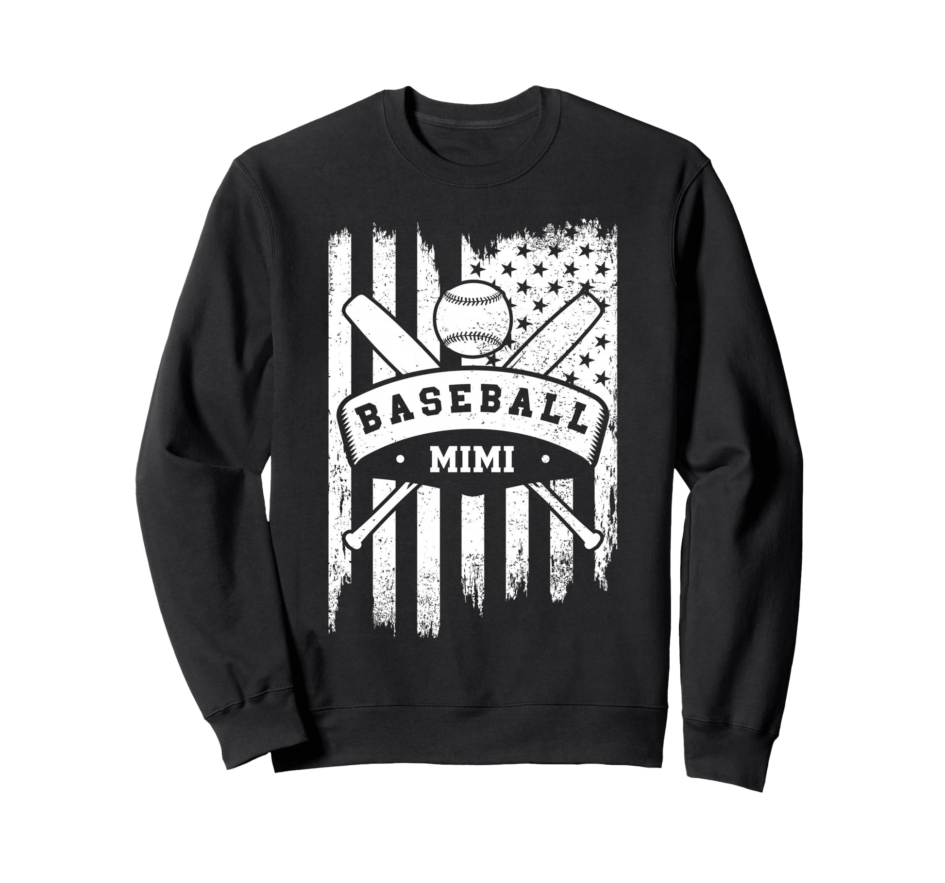 Baseball Mimi Usa American Flag Sweatshirt - Fun Novelty Design Men Women - T-Shirt, Sweatshirt, Hoodie