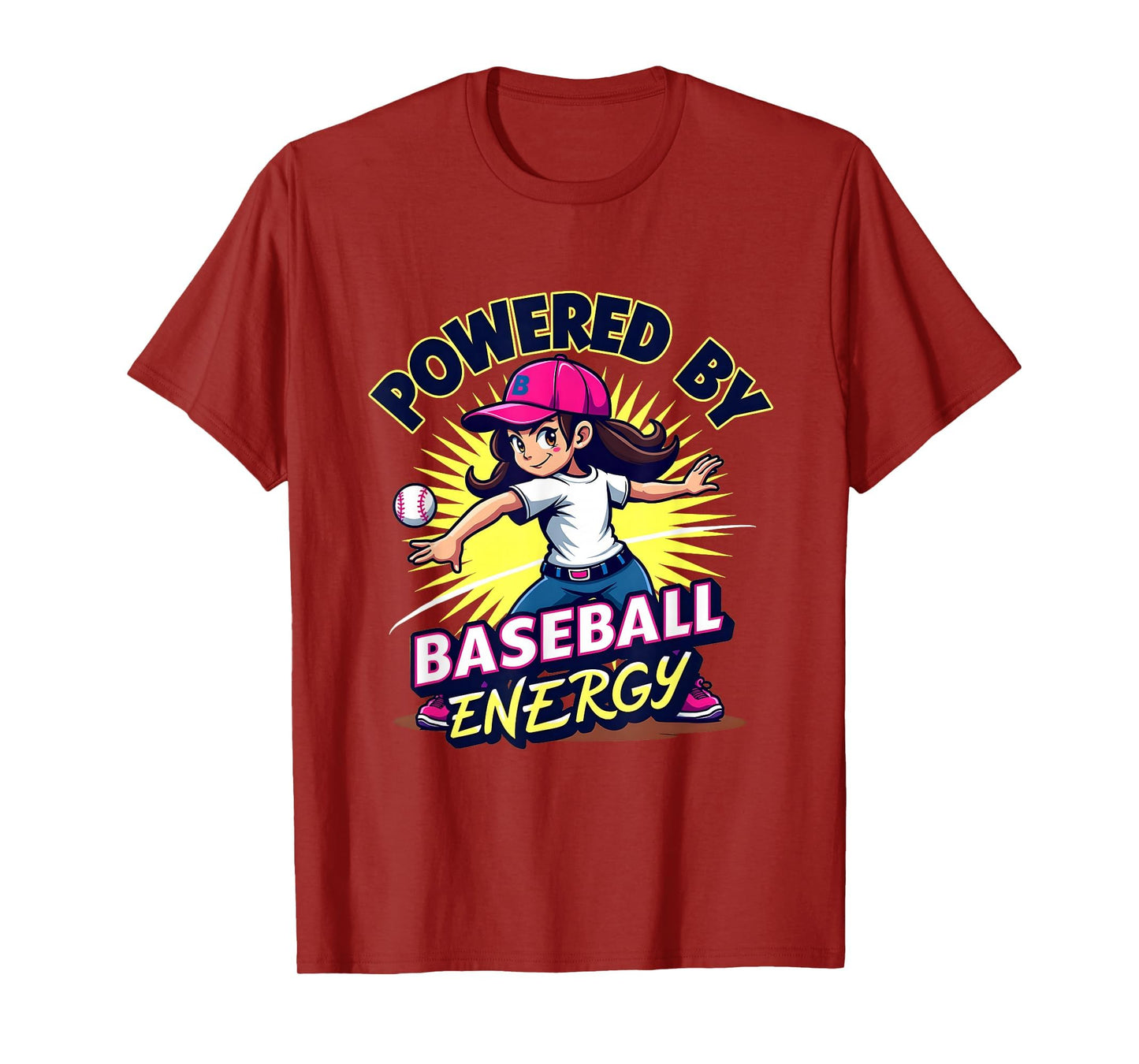 Powered Baseball Energy Sports T-Shirt - Minimalist Print Unisex - T-Shirt, Sweatshirt, Hoodie