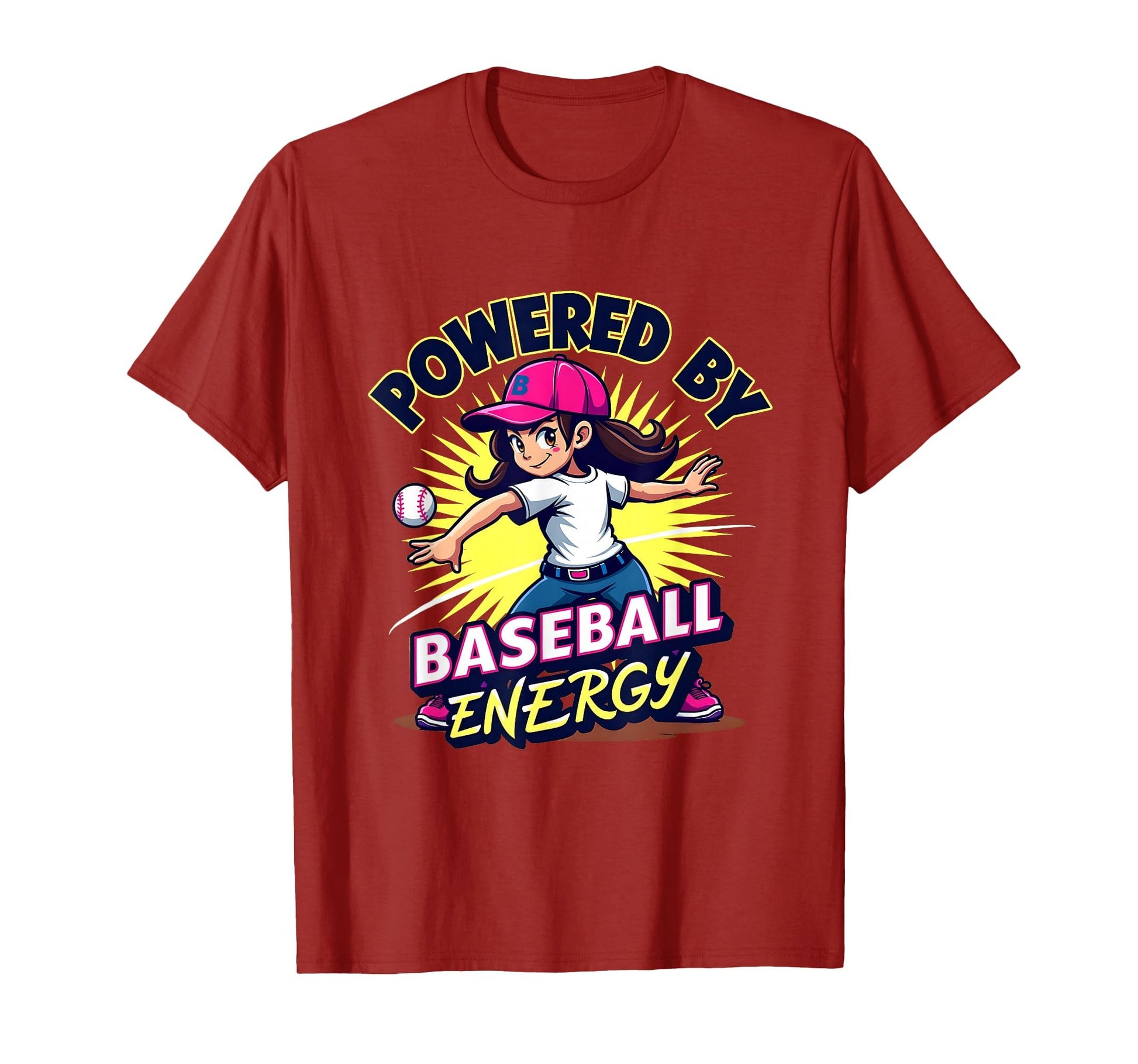 Powered Baseball Energy Sports T-Shirt - Minimalist Print Unisex - T-Shirt, Sweatshirt, Hoodie