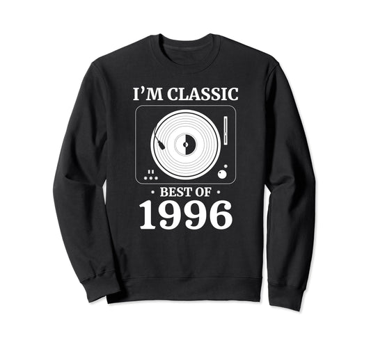 1996 Birthday Vinyl Lp Music Record Sweatshirt - Graphic Print for Adults - T-Shirt, Sweatshirt, Hoodie