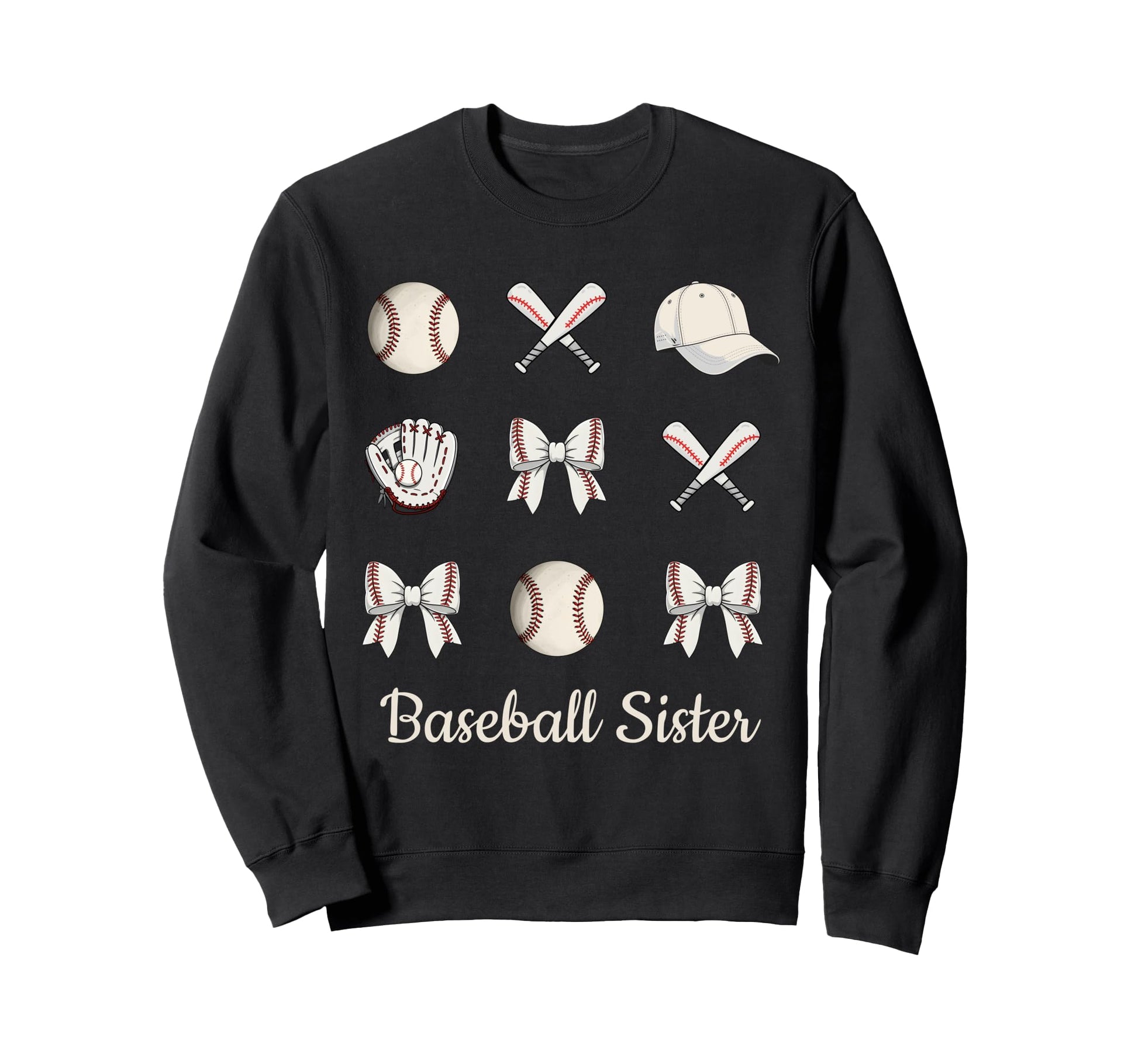 Baseball Sister Coquette Bow Sports Sweatshirt - Unique Graphic for Adults - T-Shirt, Sweatshirt, Hoodie