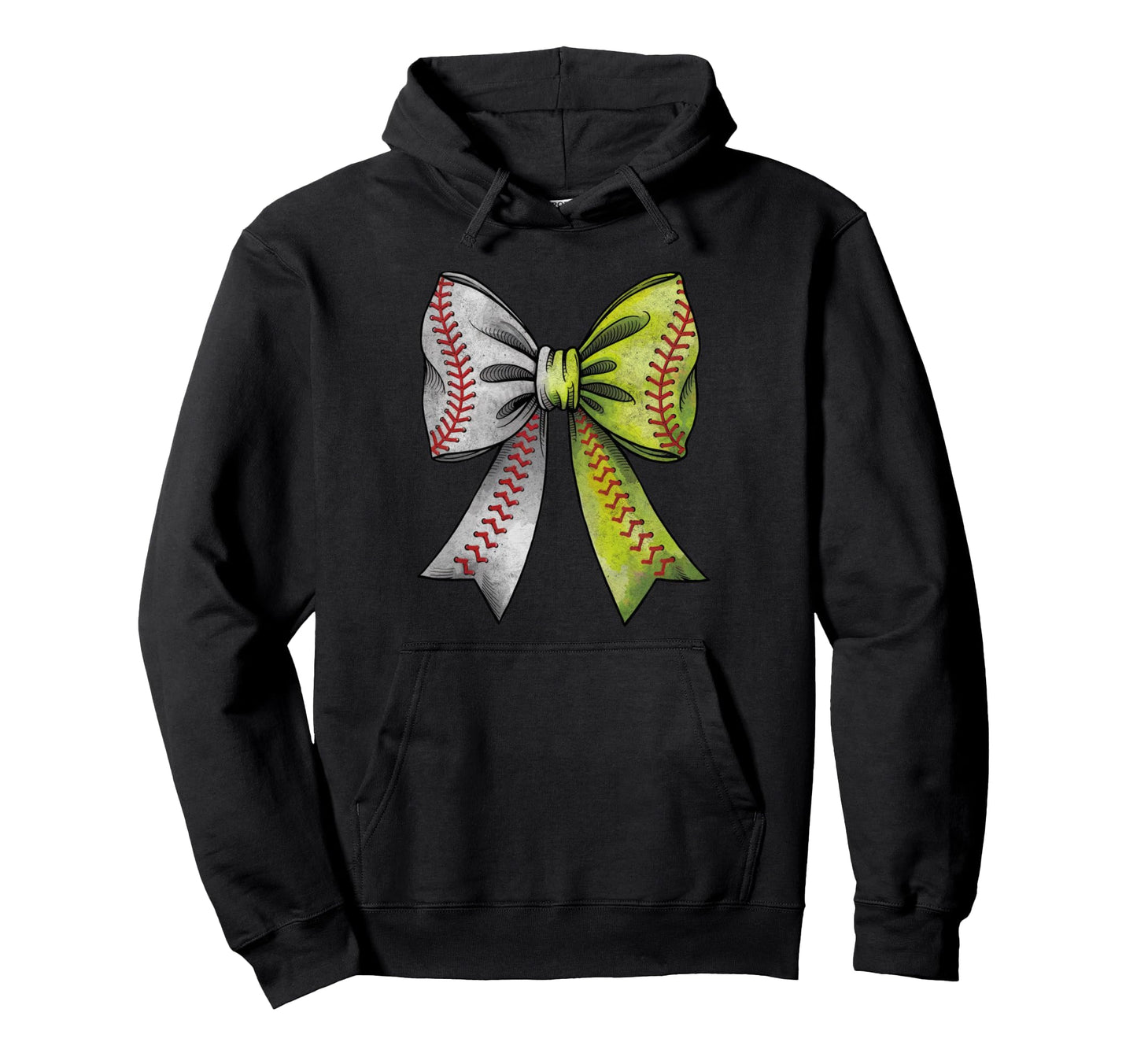 Baseball Softball Coquette Bow Game Day Hoodie - Trendy Graphic for Adults - T-Shirt, Sweatshirt, Hoodie