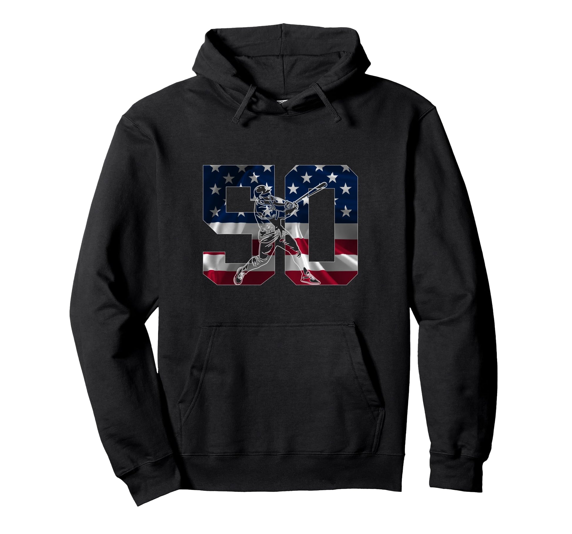 Number 50 Years Baseball 50Th Birthday Hoodie - Casual Everyday Wear Unisex - T-Shirt, Sweatshirt, Hoodie