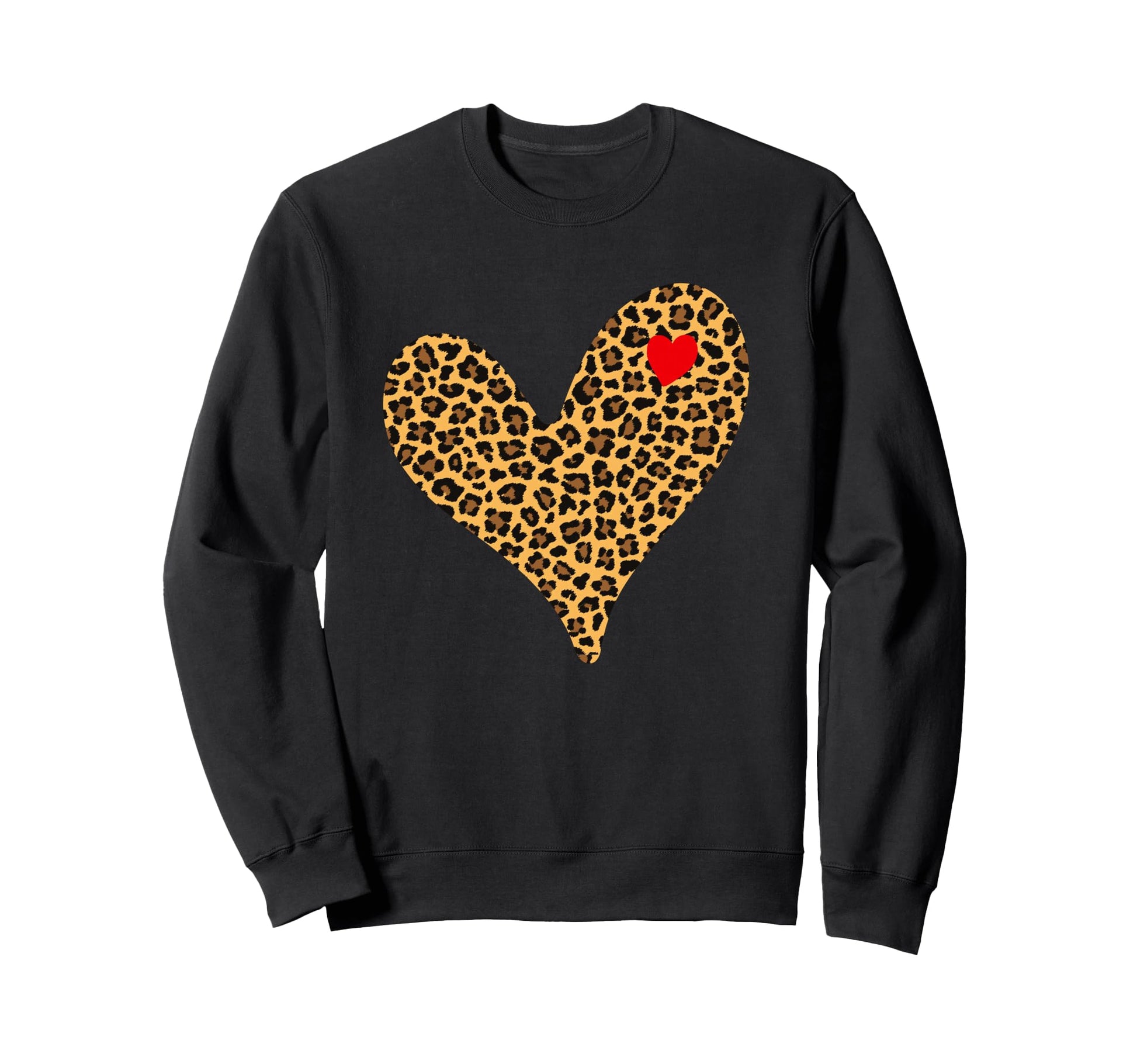Heart Leopard Cheetah Heart Sweatshirt - Streetwear Style Unisex - T-Shirt, Sweatshirt, Hoodie