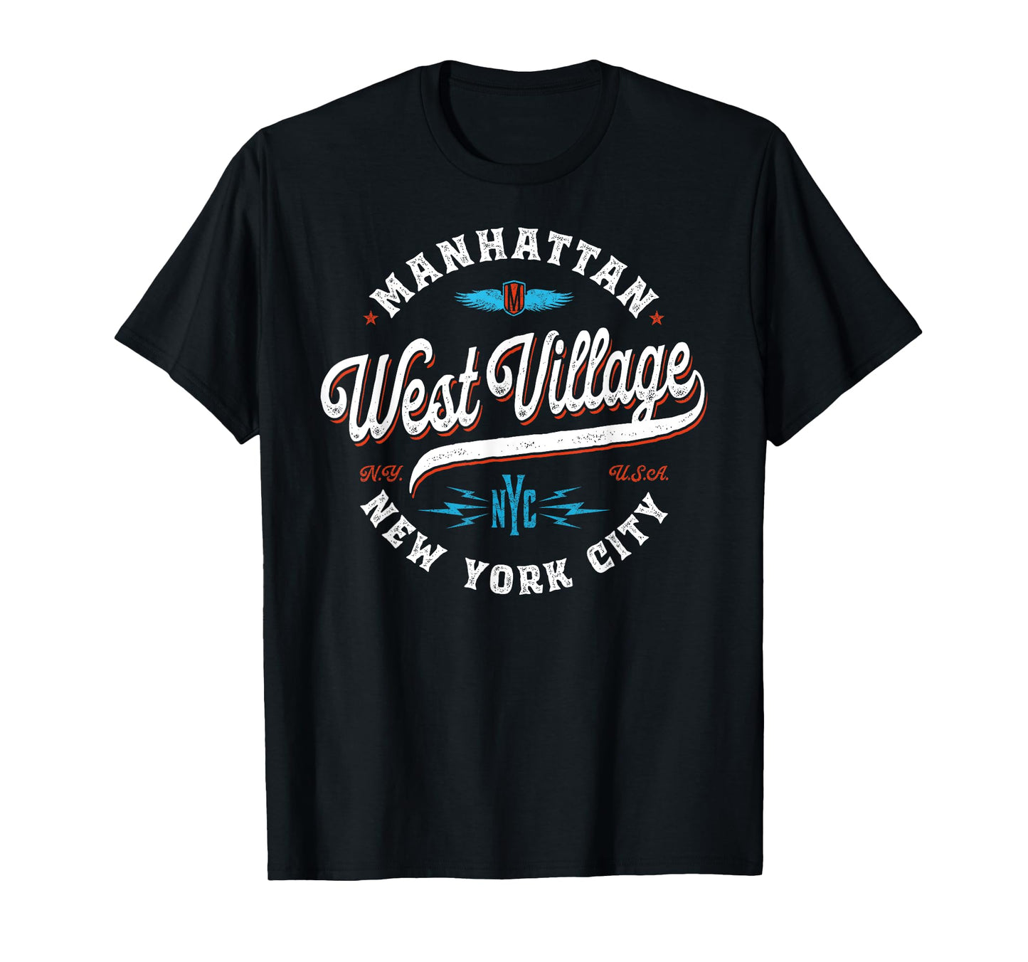 West Village Manhattan New York T-Shirt - Custom Art Print Men Women - T-Shirt, Sweatshirt, Hoodie
