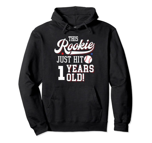 Baseball Birthday Party This Rookie Just Hoodie - Custom Art Print Unisex - T-Shirt, Sweatshirt, Hoodie