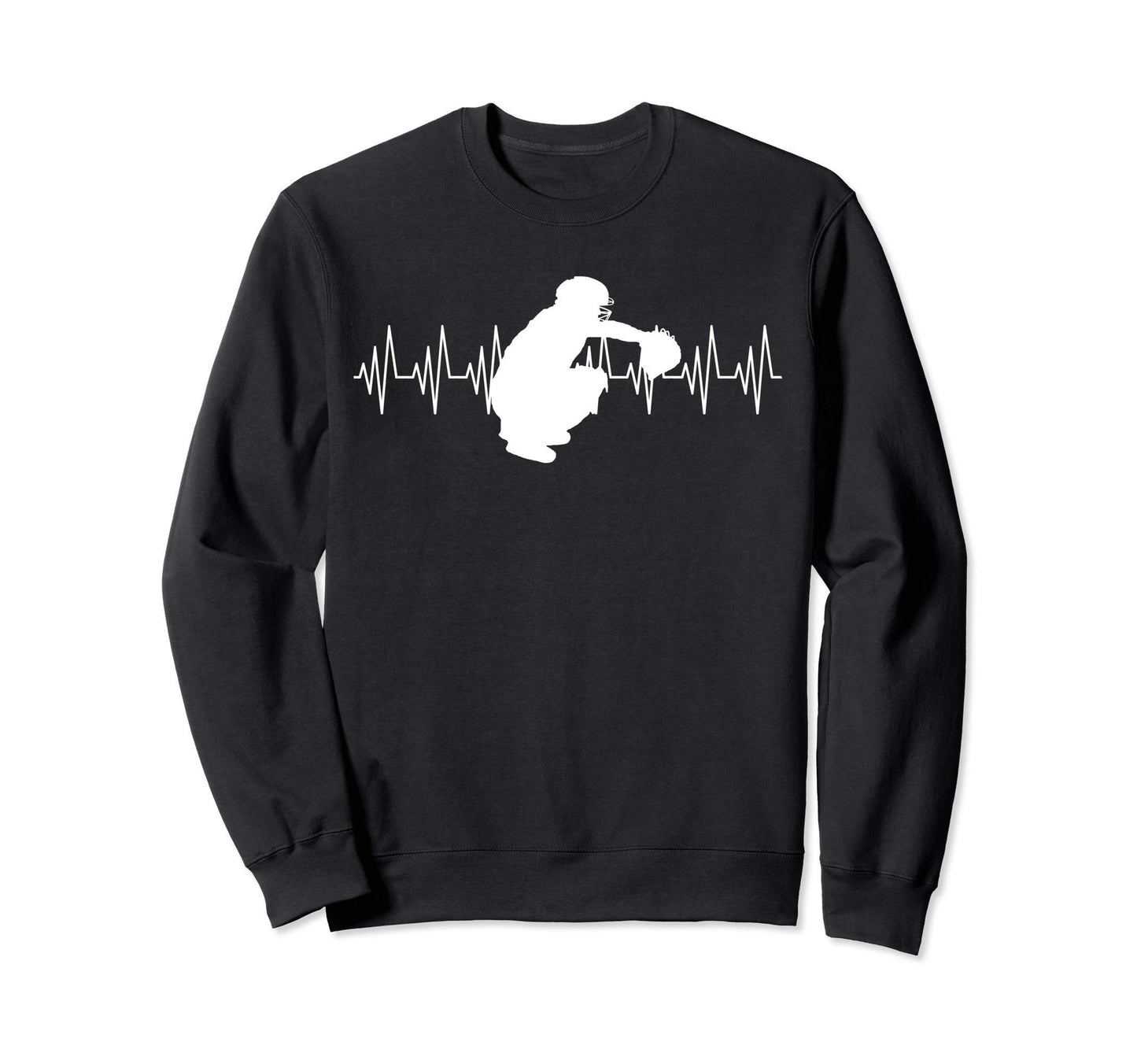 Catcher Heartbeat Baseball Sweatshirt - Aesthetic Graphic for Adults - T-Shirt, Sweatshirt, Hoodie