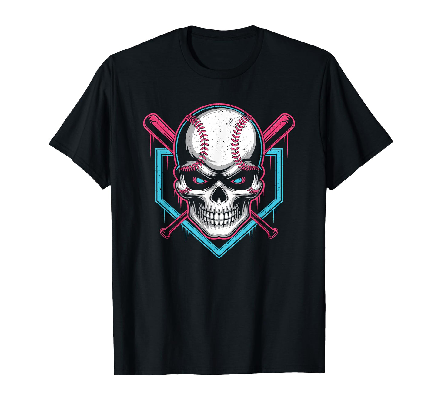 Respect Drip Baseball Skull Crossed Bats T-Shirt - Unique Graphic Unisex - T-Shirt, Sweatshirt, Hoodie