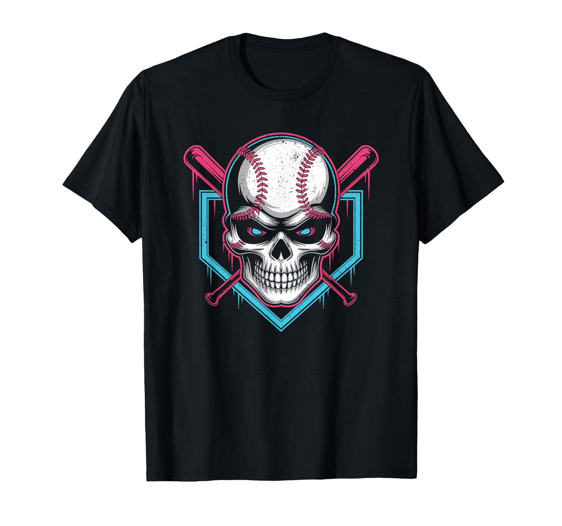 Respect Drip Baseball Skull Crossed Bats T-Shirt - Unique Graphic Unisex - T-Shirt, Sweatshirt, Hoodie