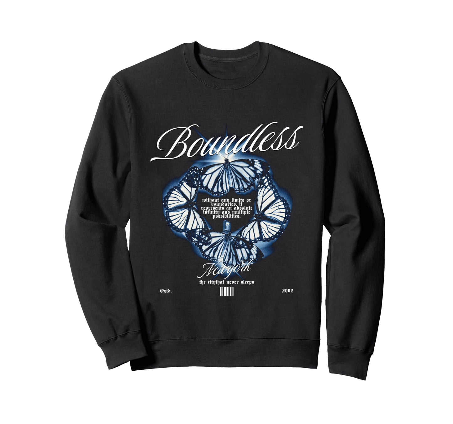 Butterfly Boundless Y2K Grunge Sweatshirt - Trendy Graphic Men Women - T-Shirt, Sweatshirt, Hoodie