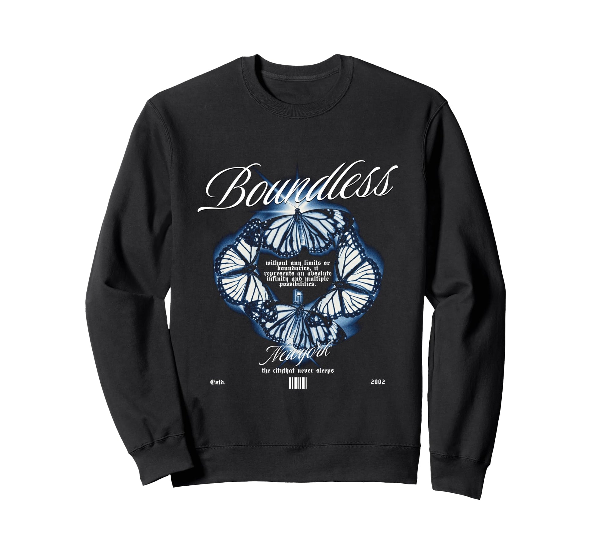 Butterfly Boundless Y2K Grunge Sweatshirt - Trendy Graphic Men Women - T-Shirt, Sweatshirt, Hoodie