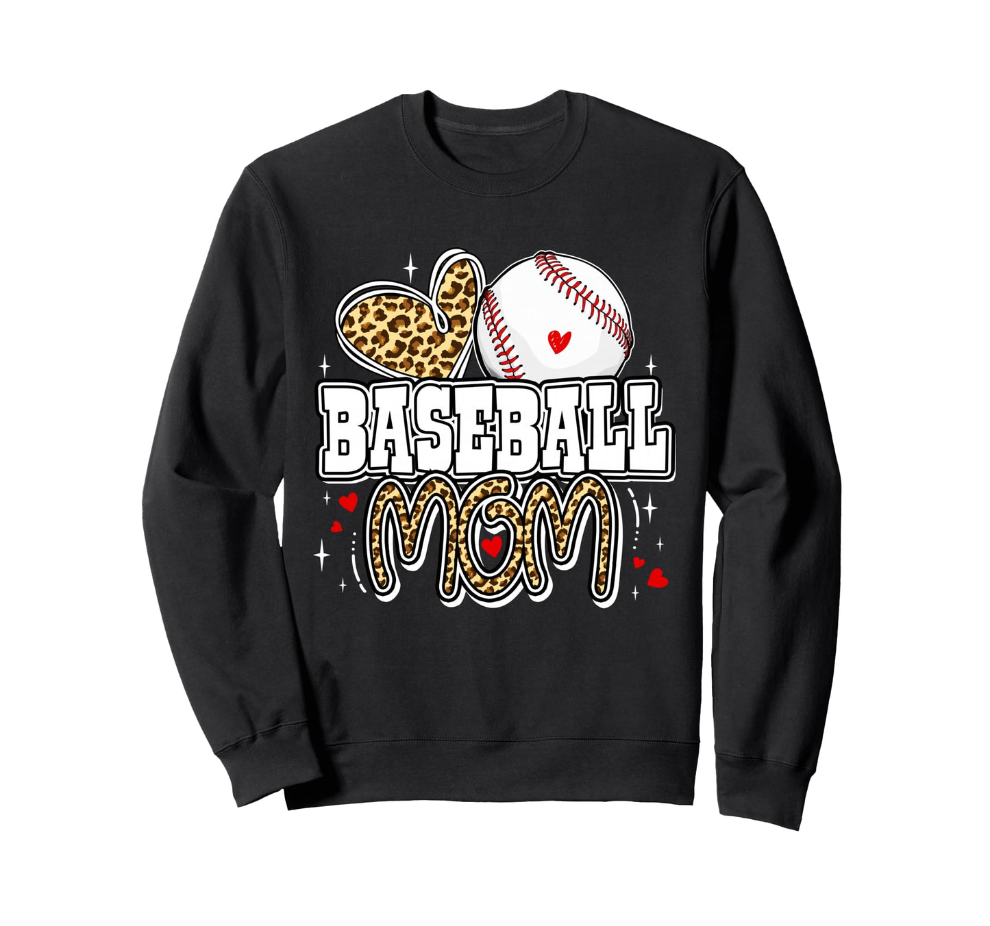 Leopard Baseball Mom Baseball Sweatshirt - Casual Everyday Wear for Adults - T-Shirt, Sweatshirt, Hoodie