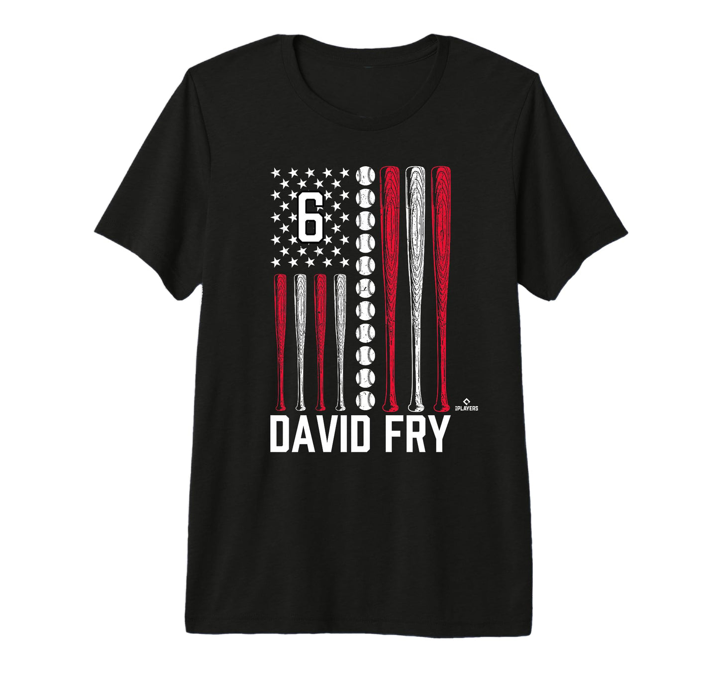 Baseball American Flag David Fry T-Shirt - Fun Novelty Design for Adults - T-Shirt, Sweatshirt, Hoodie