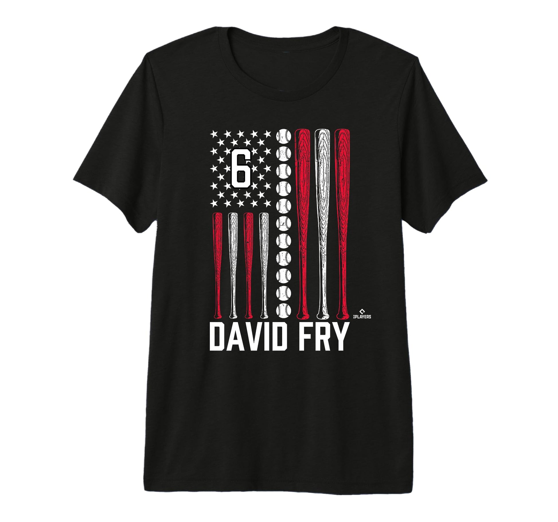 Baseball American Flag David Fry T-Shirt - Fun Novelty Design for Adults - T-Shirt, Sweatshirt, Hoodie