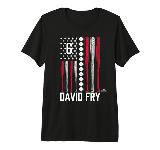 Baseball American Flag David Fry T-Shirt - Fun Novelty Design for Adults - T-Shirt, Sweatshirt, Hoodie