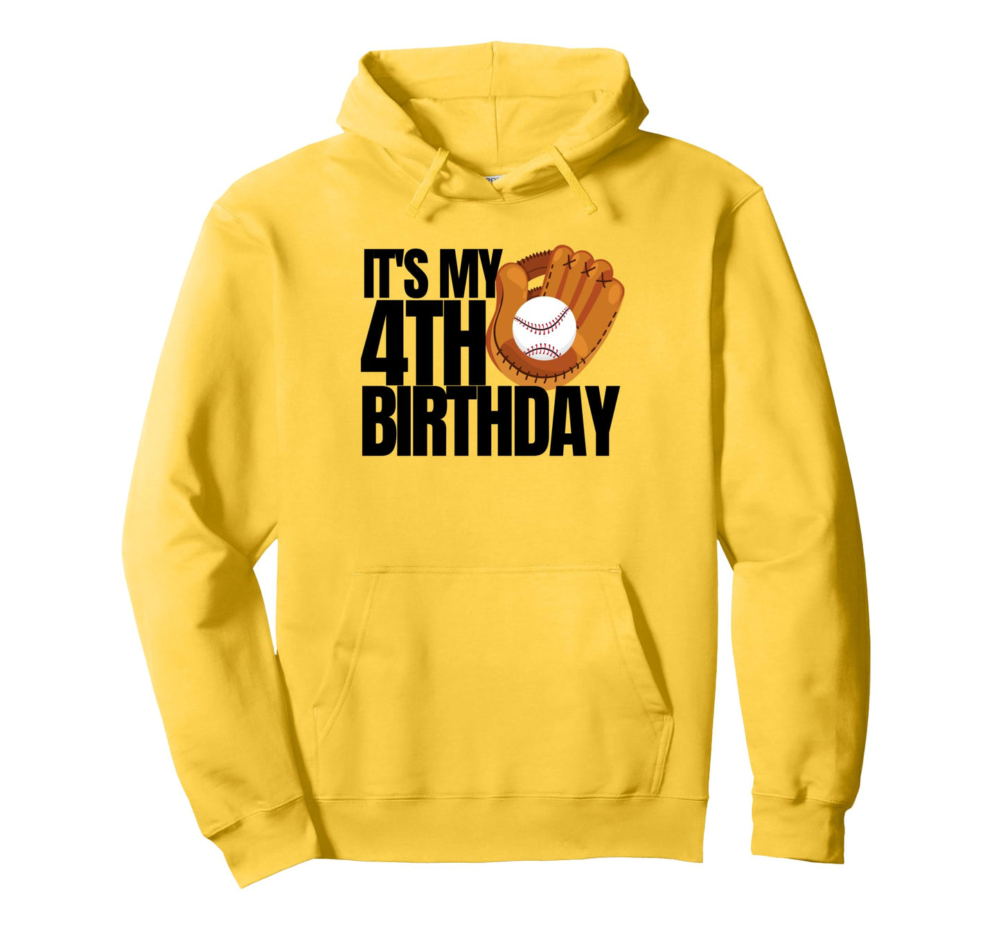 Its My 4Th Birthday Baseball Player Hoodie - Minimalist Print Men Women - T-Shirt, Sweatshirt, Hoodie