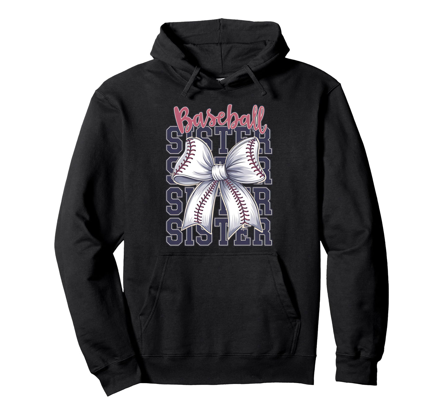 Baseball Sister Coquette Bow Hoodie - Aesthetic Graphic Unisex - T-Shirt, Sweatshirt, Hoodie