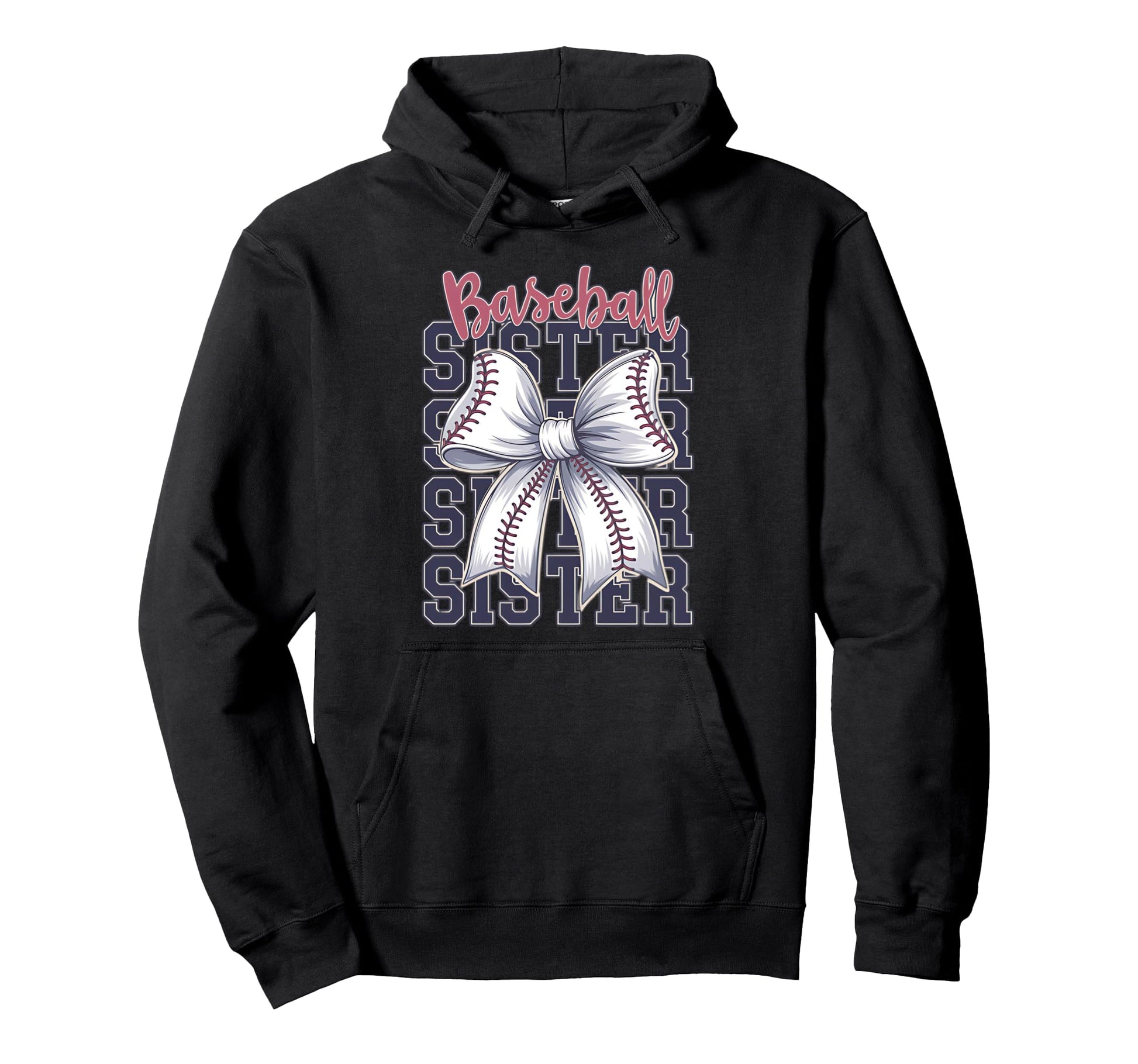 Baseball Sister Coquette Bow Hoodie - Aesthetic Graphic Unisex - T-Shirt, Sweatshirt, Hoodie