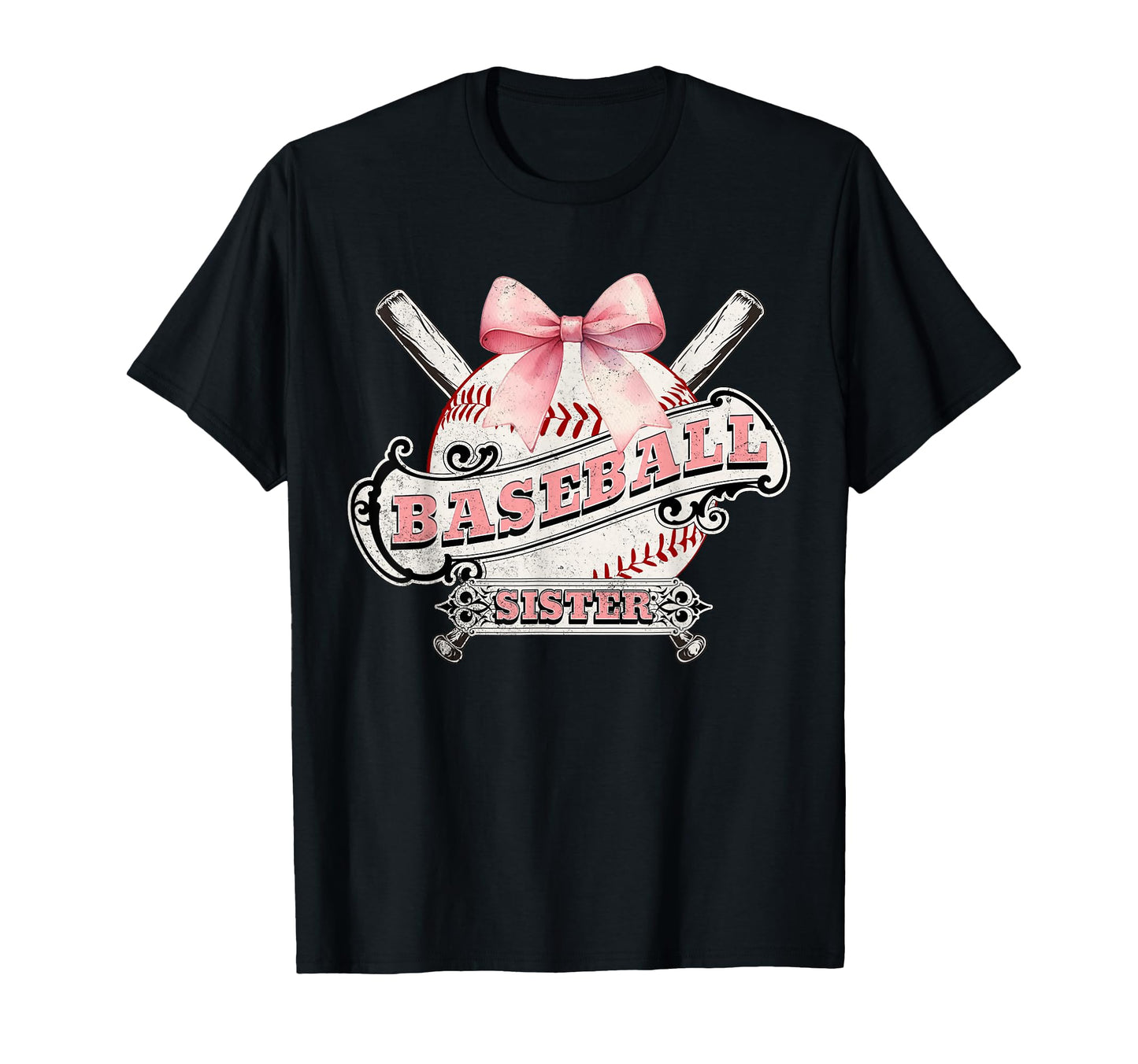 Baseball Sister Coquette Bow Sport T-Shirt - Casual Everyday Wear Unisex - T-Shirt, Sweatshirt, Hoodie