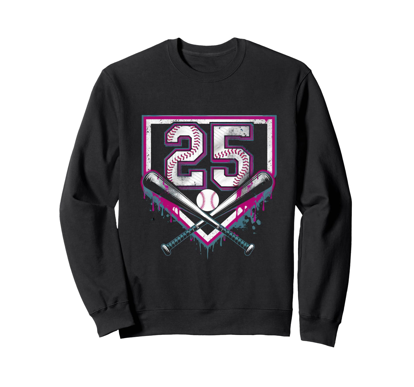 25Th Birthday Baseball Home Ice Sweatshirt - Custom Art Print for Adults - T-Shirt, Sweatshirt, Hoodie