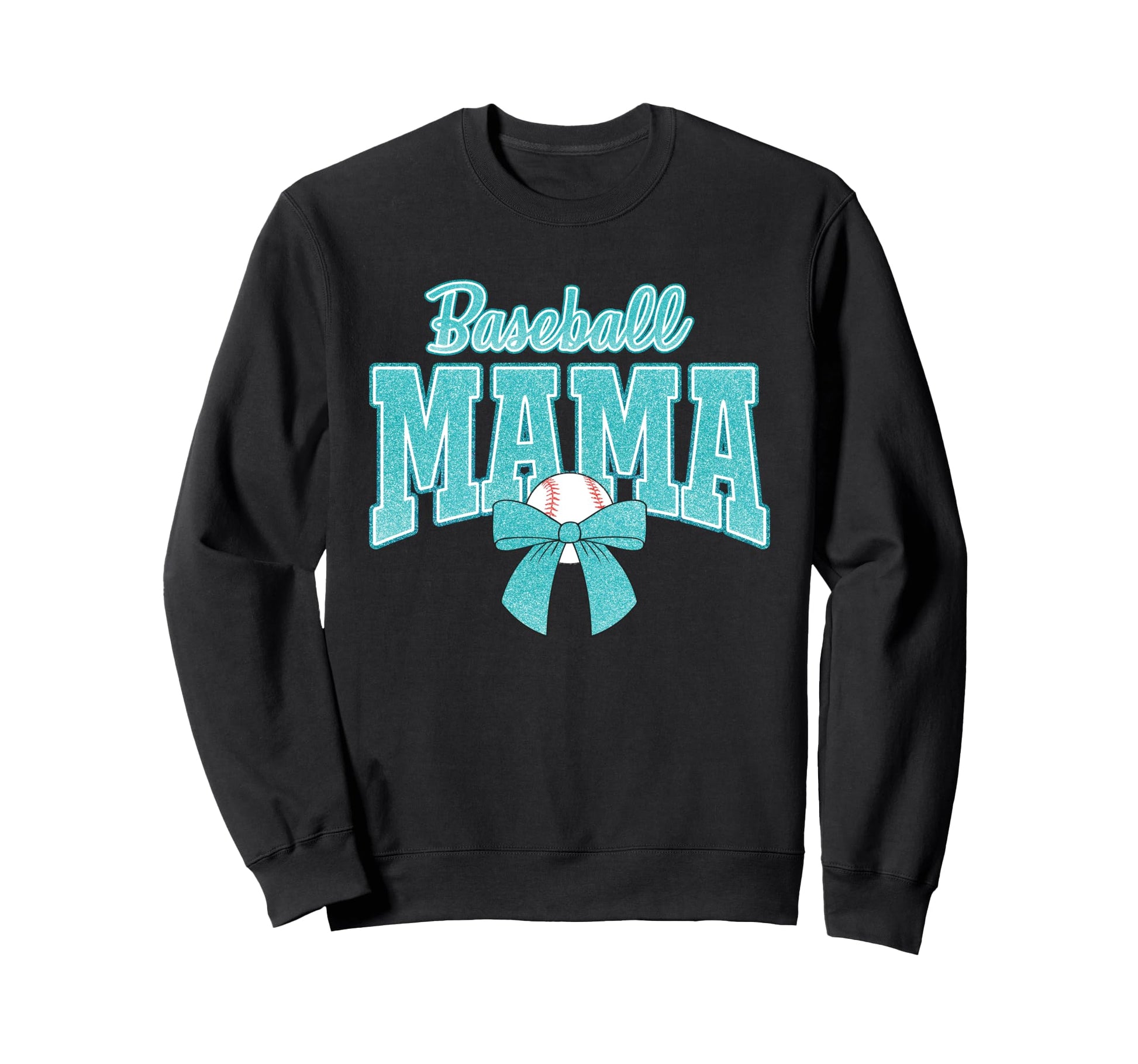 Baseball Mama Sports Bow Ball Game Sweatshirt - Aesthetic Graphic Unisex - T-Shirt, Sweatshirt, Hoodie