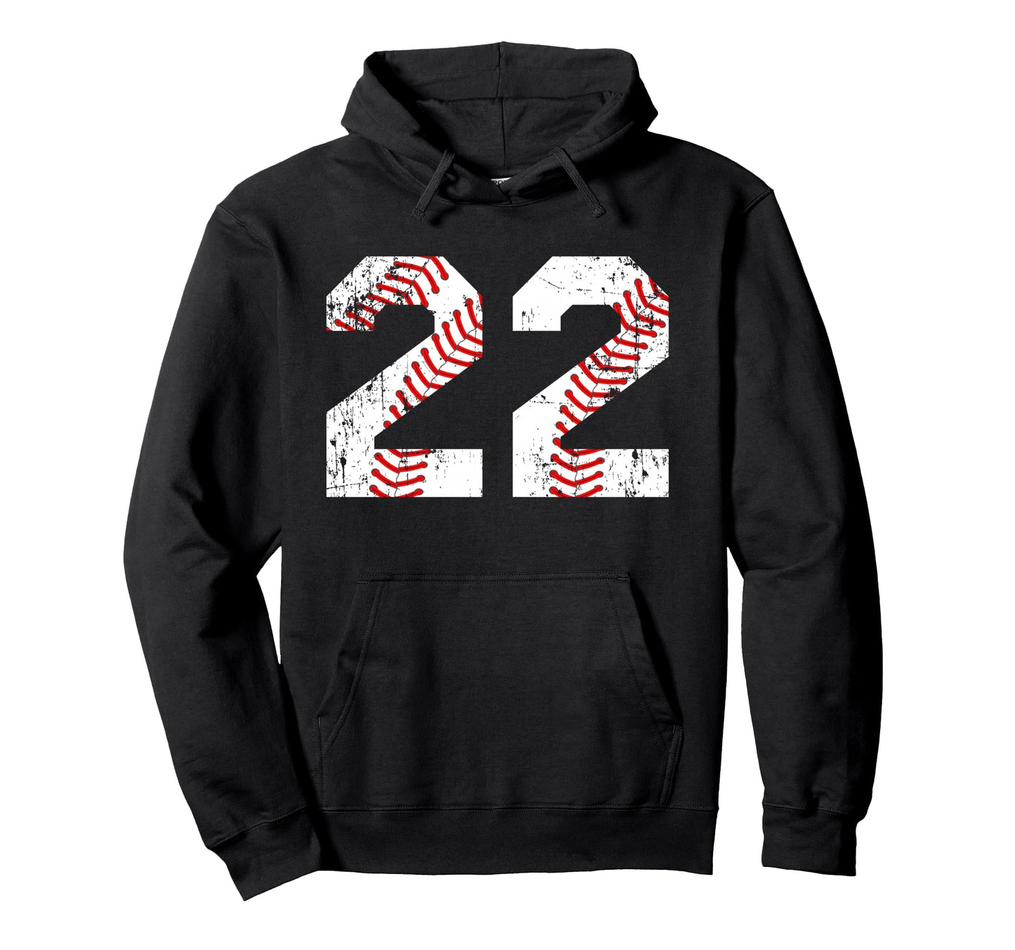 Baseball 22 Jersey Number Hoodie - Fun Novelty Design Unisex - T-Shirt, Sweatshirt, Hoodie
