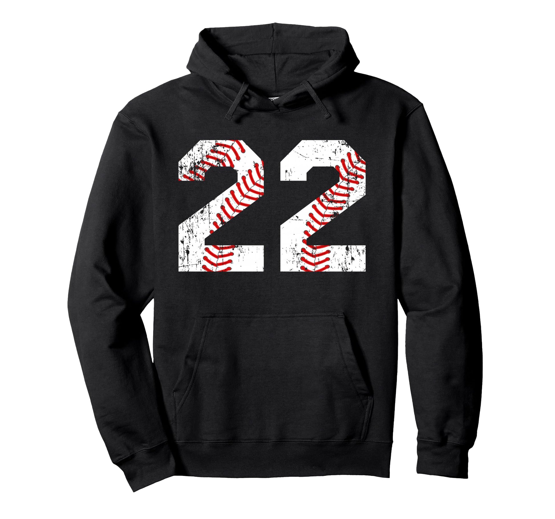Baseball 22 Jersey Number Hoodie - Fun Novelty Design Unisex - T-Shirt, Sweatshirt, Hoodie