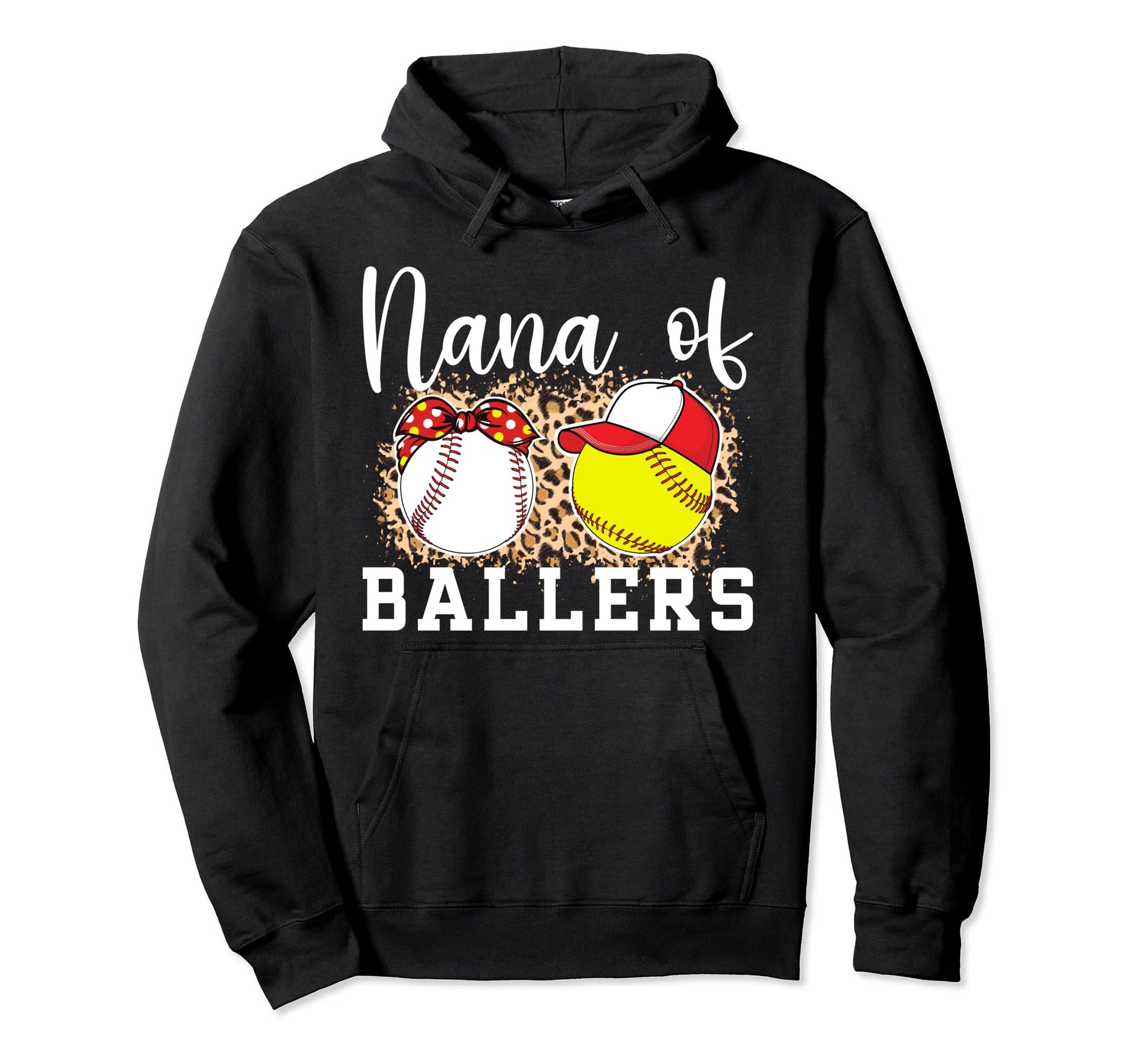 Nana Ballers Leopard Softball Hoodie - Casual Everyday Wear Men Women - T-Shirt, Sweatshirt, Hoodie