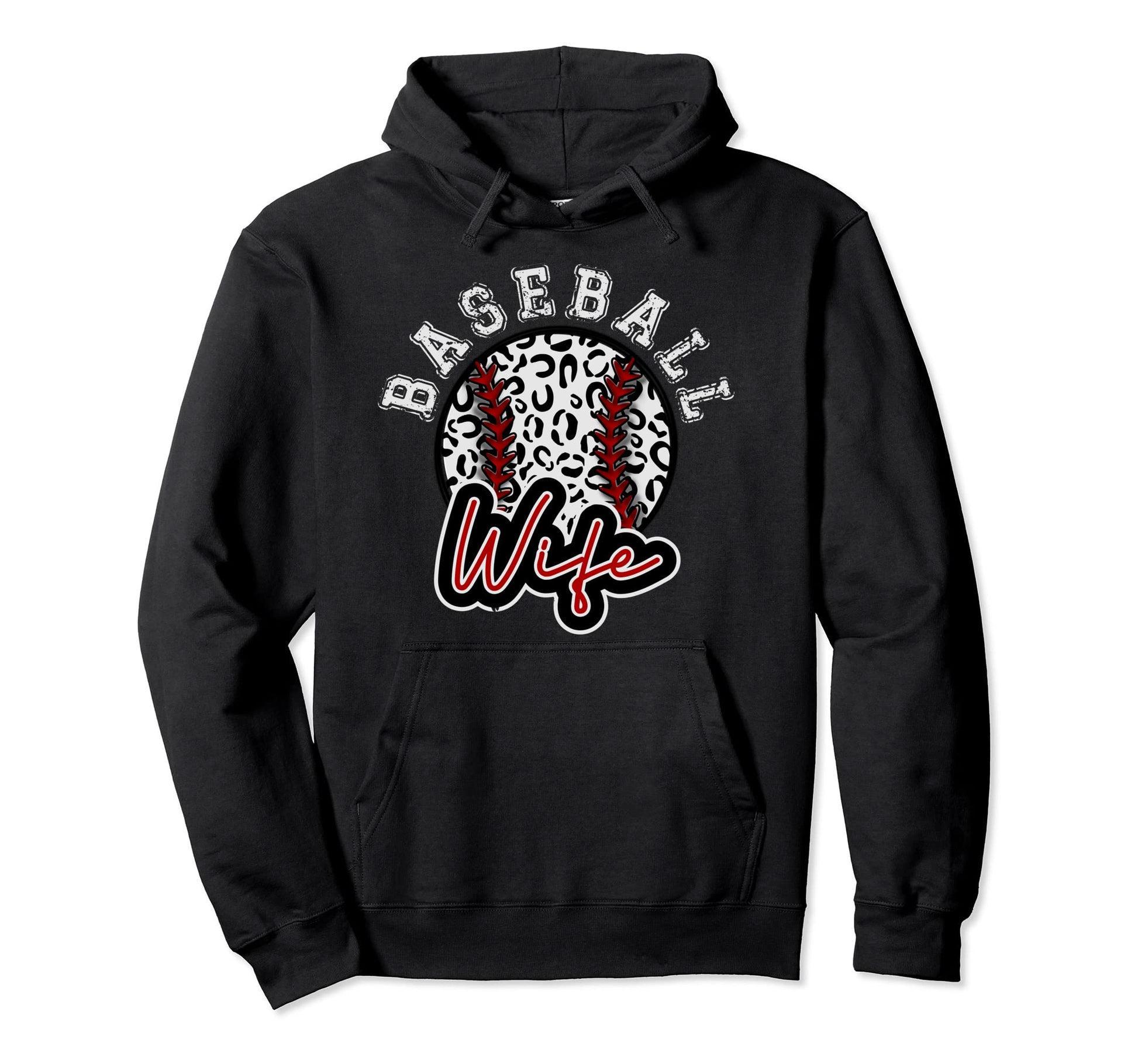 Leopard Cheetah Baseball Wife Womens Hoodie - Graphic Print Men Women - T-Shirt, Sweatshirt, Hoodie