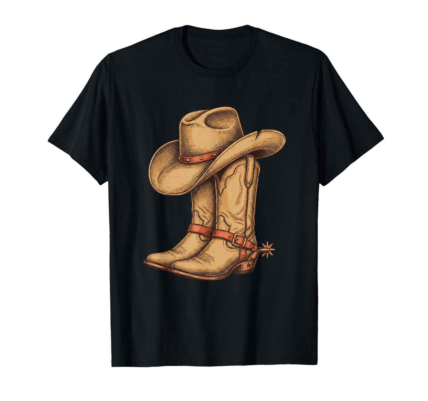 Cowboy Hat And Boots Western T-Shirt - Casual Everyday Wear Men Women - T-Shirt, Sweatshirt, Hoodie